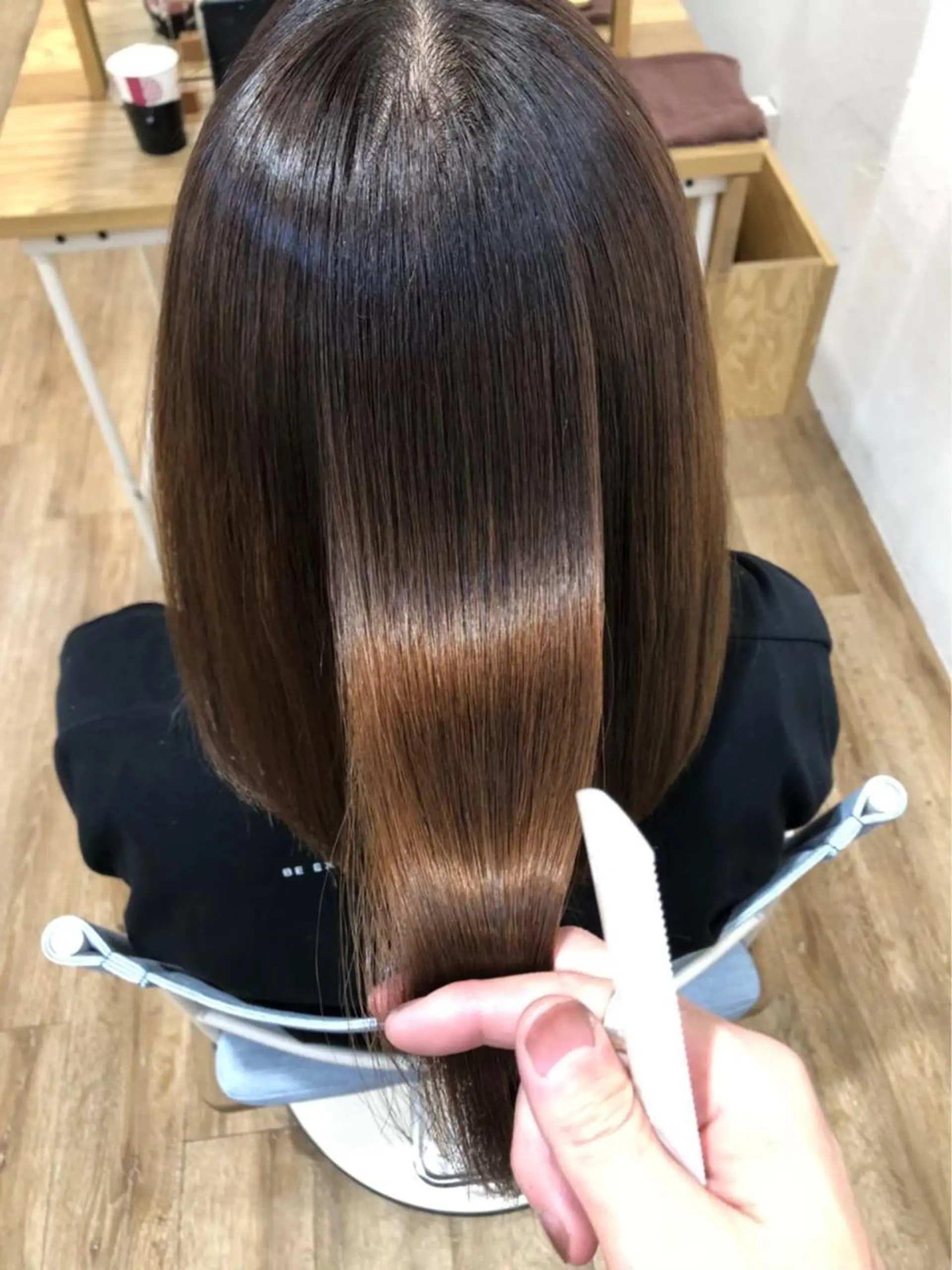 セミロング 髪質改善 トリートメント カット トリートメント 韓国ヘア/レイヤー/ 髪質改善のヘアスタイル