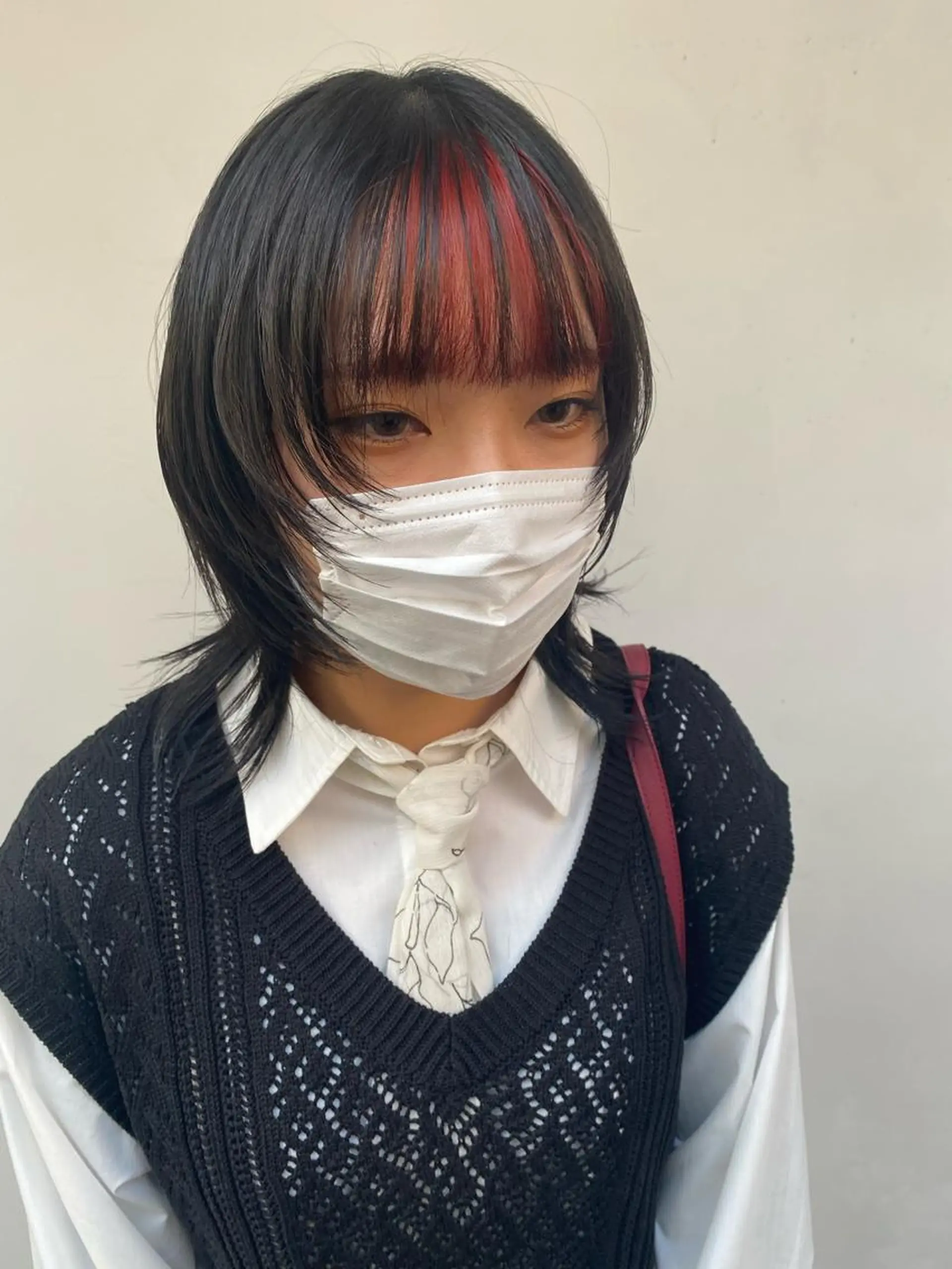 ミディアム カラー ブリーチ レッドカラー ヘアカラー トリートメント ヘッドスパ tonari 梅田、中崎町のヘアスタイル