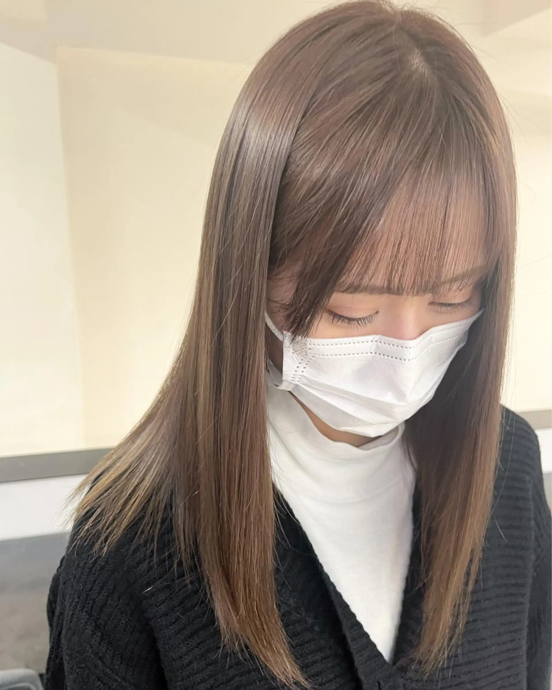 セミロング カラー ヘアアレンジ ヘアカラー モリシゲ ヒカリ🦕🐬のヘアスタイル