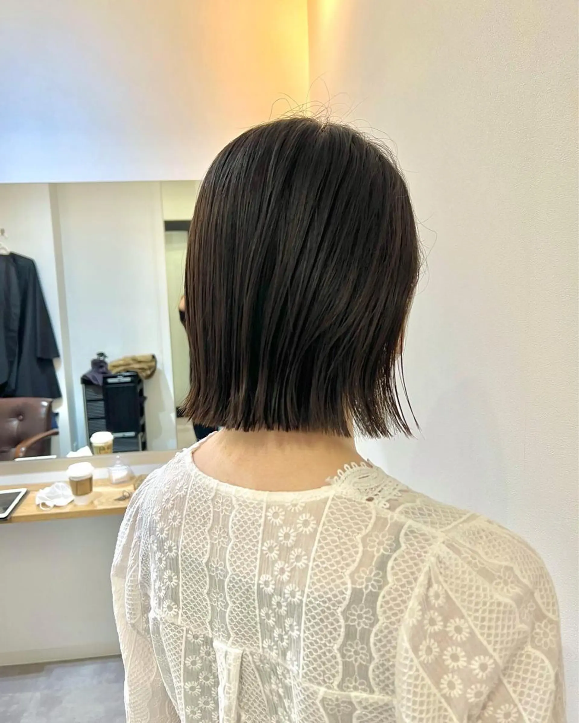 ショート カラー 切りっぱなしボブ ボブ しおり/パーマ/ newi町田のヘアスタイル