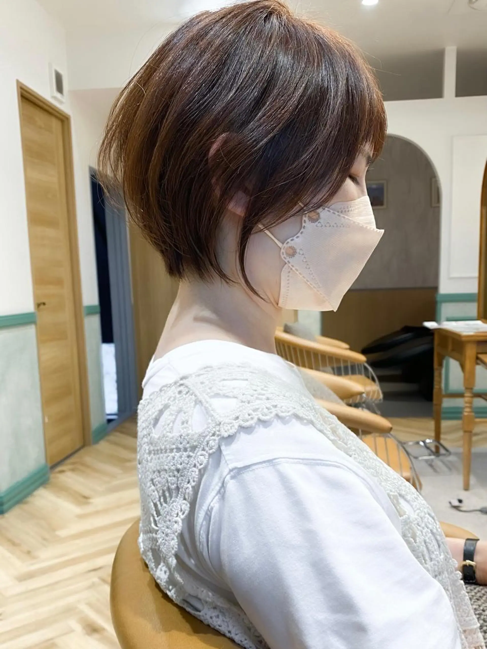ショート カラー ショートボブ ボブ ショートヘア カット ヘアカラー トリートメント ショート ショートボブ斉藤航人のヘアスタイル
