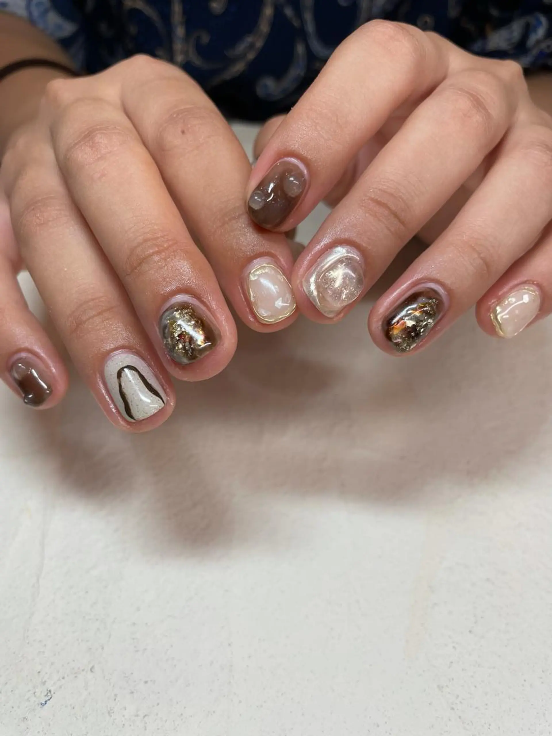 ショート ネイル ブラウン 持ち込み pipi..所属・pipi ..のネイルデザイン