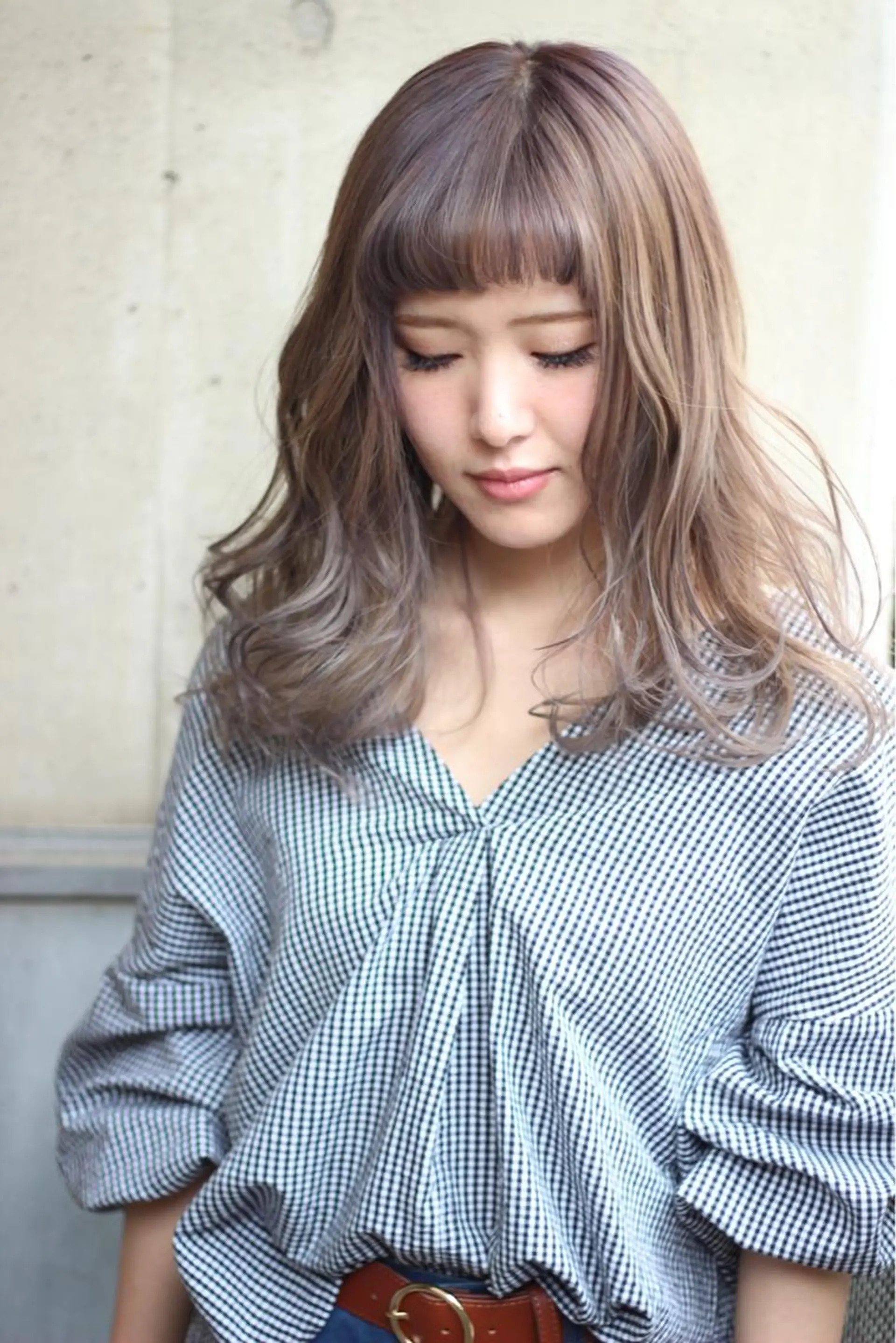 セミロング カラー パーマ ヘアアレンジ アッシュ 外国人風カラー 成松 勇治のヘアスタイル