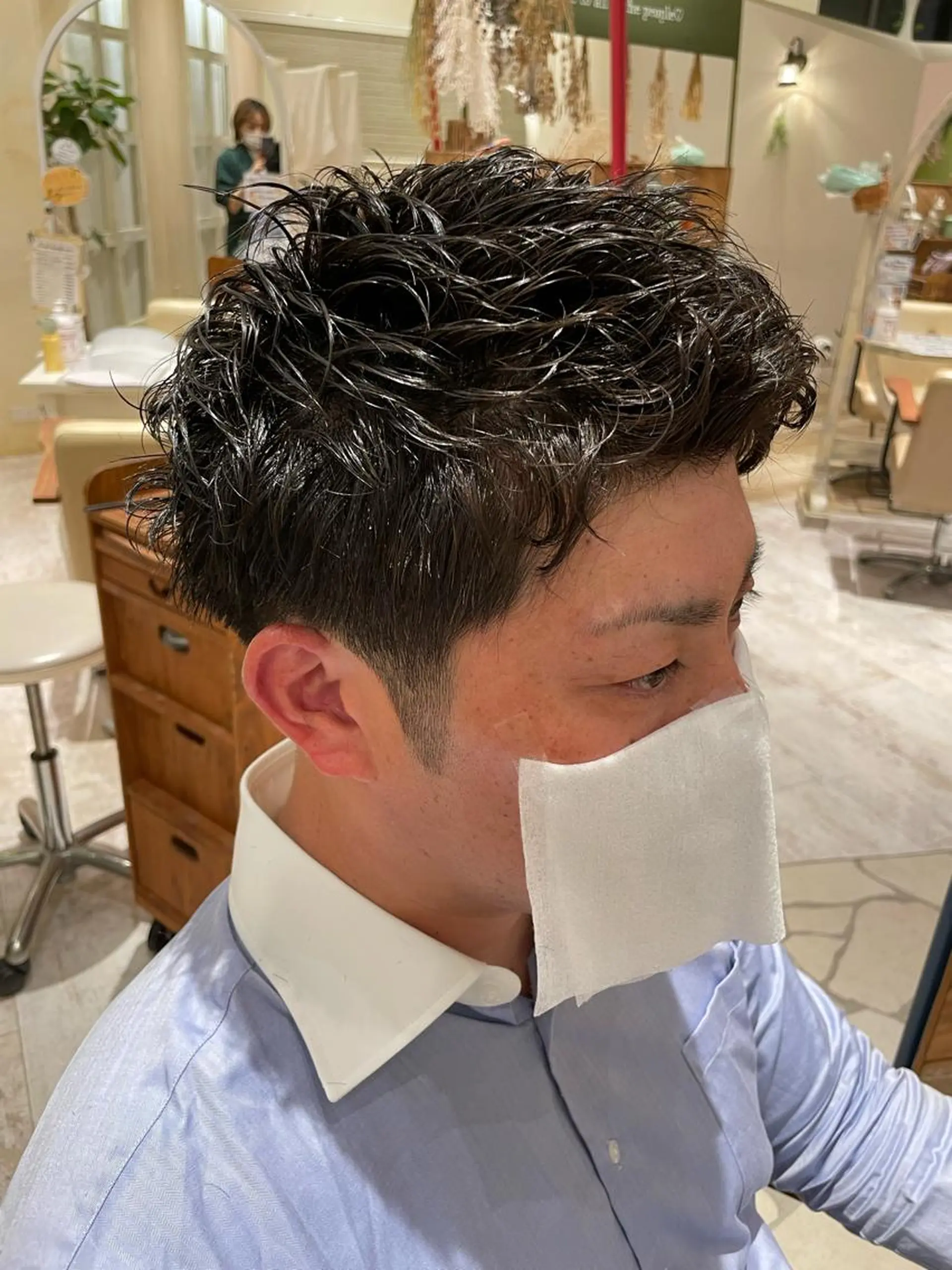 メンズ ビジネス メンズパーマ 韓国風レイヤーカット 🇰🇷❕モカのヘアスタイル