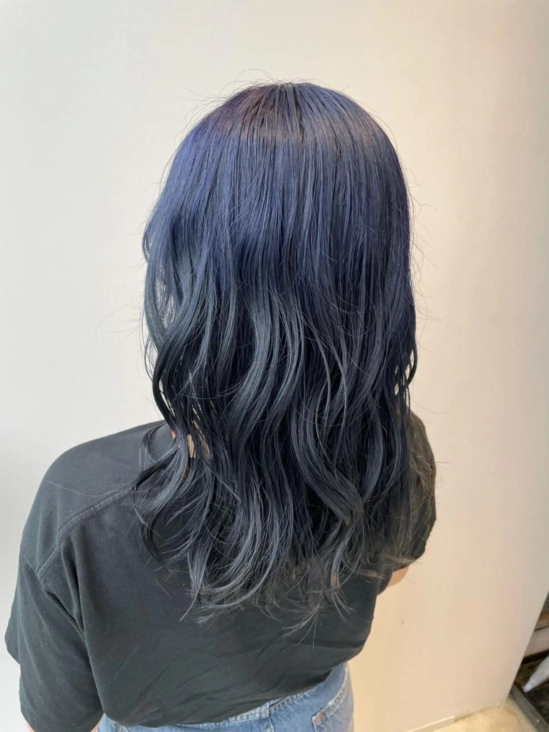 セミロング カラー 黒髪 ブルーカラー ブルーブラック 🔷ダブルカラーハイ トーン🔷櫻井走のヘアスタイル