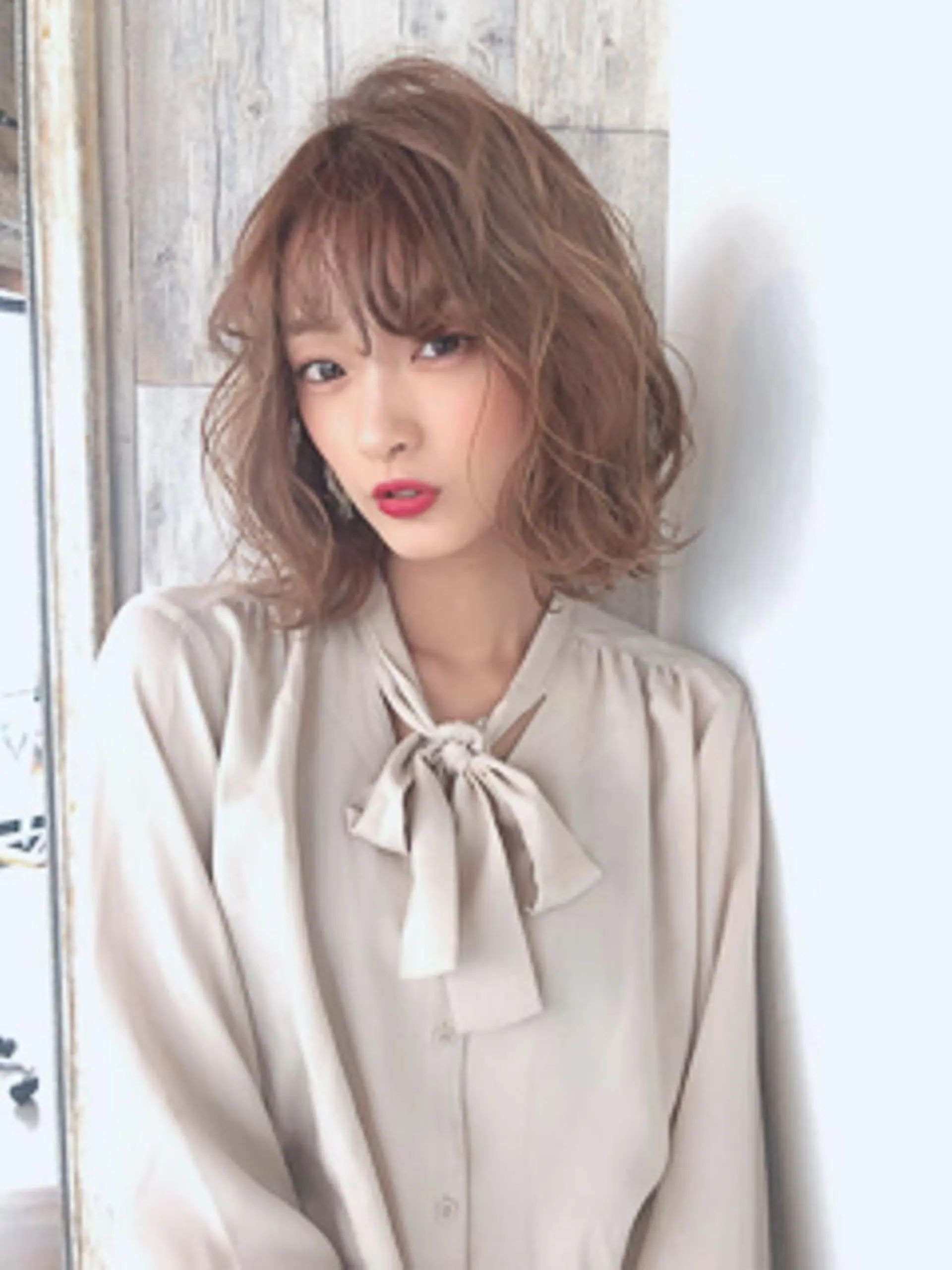 ミディアム カラー カット パーマ 髪質改善shoma mikiのヘアスタイル
