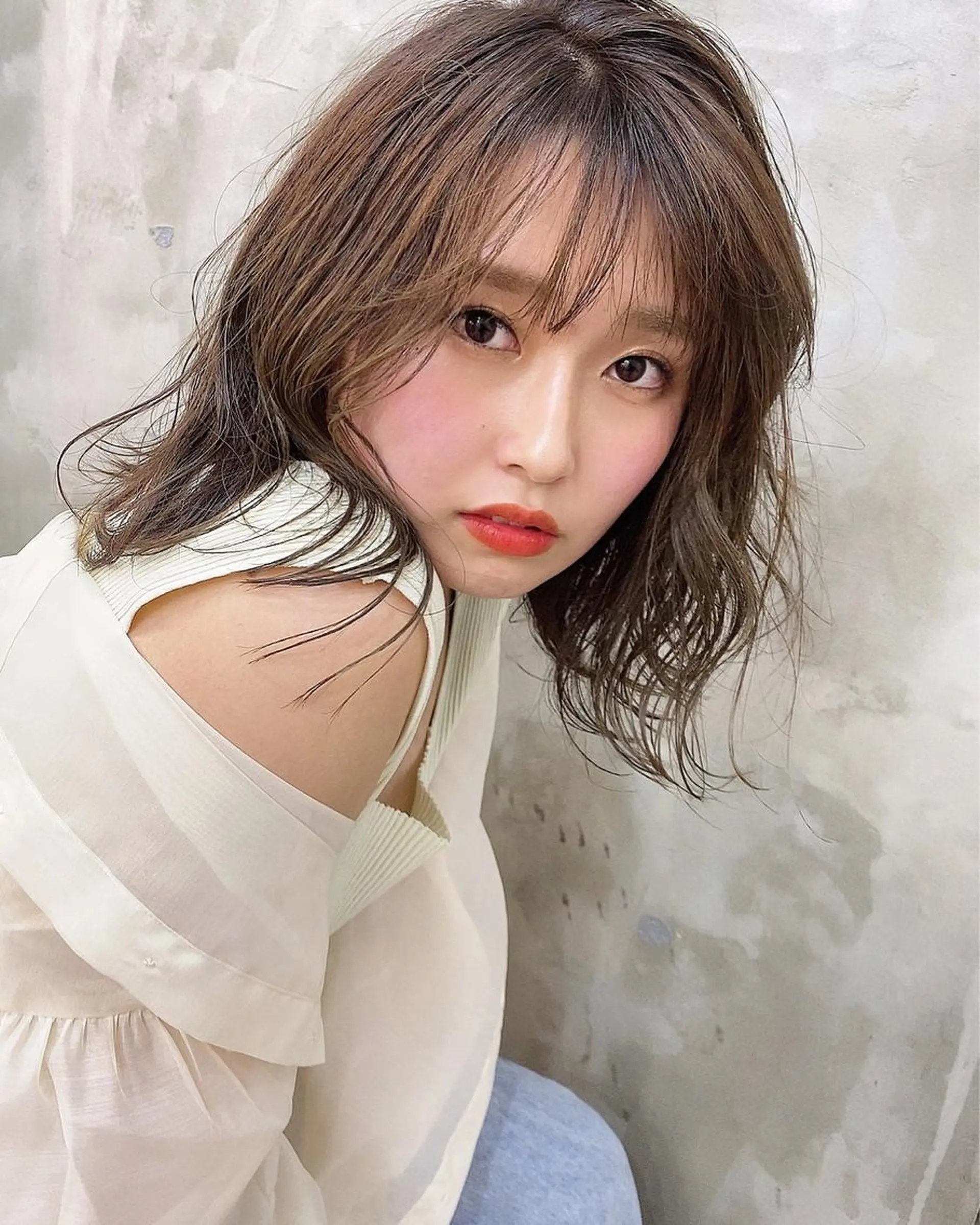 ミディアム カラー ヘアアレンジ 志賀 あずみのヘアスタイル