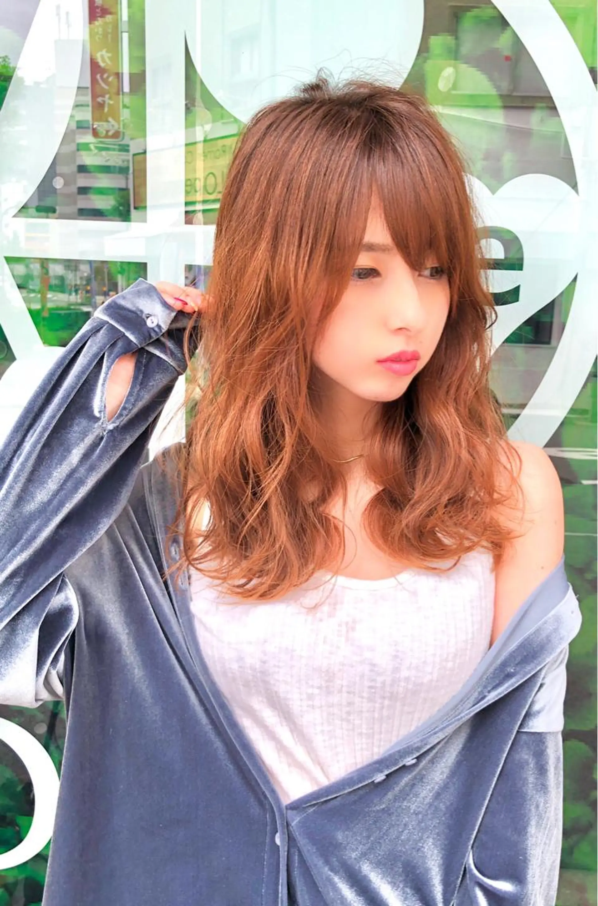 ミディアム カラー うざバング ✨うるツヤ髪質改善✨ 林 大樹のヘアスタイル