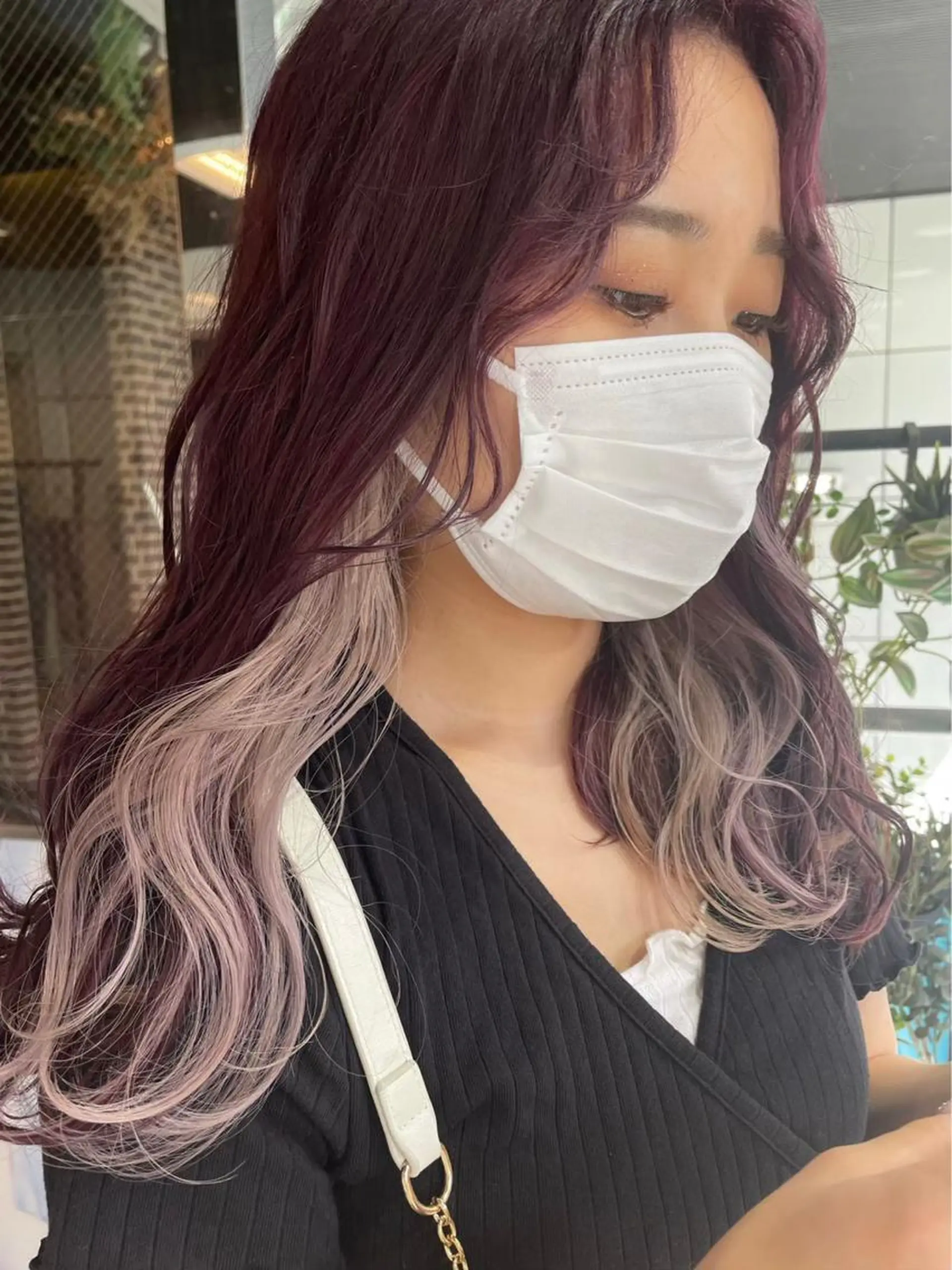セミロング カラー ブリーチ ケアブリーチ デザインカラー ダブルカラー イヤリングカラー ヘアカラー トリートメント 艶髪ハイトーン/ AYAKA🌙のヘアスタイル