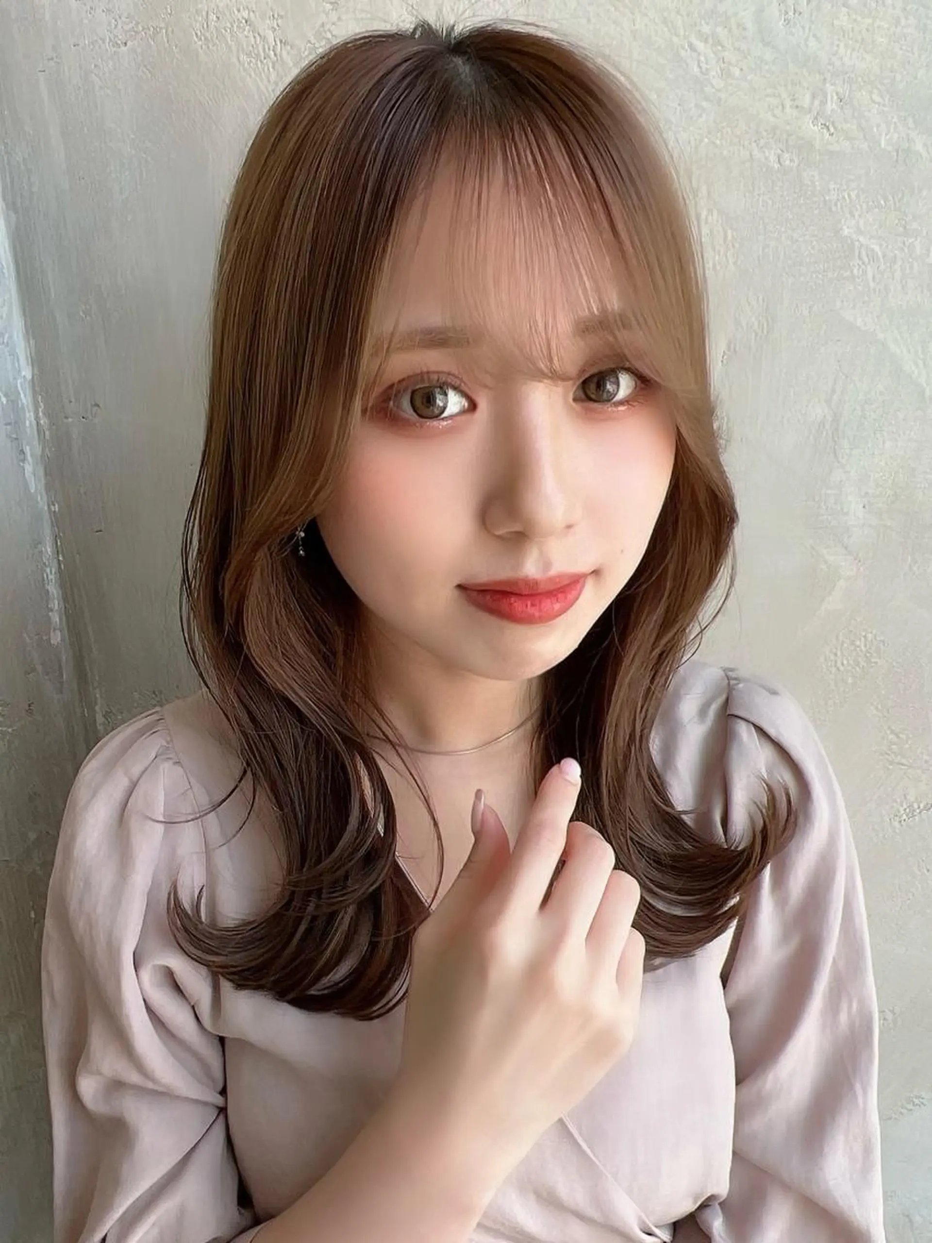 セミロング カラー ベージュカラー ブラウンカラー くびれヘア 髪質改善 縮毛矯正 カット ヘアカラー トリートメント 🧡くびれヘア/前髪 顔周り🧡久原結衣のヘアスタイル