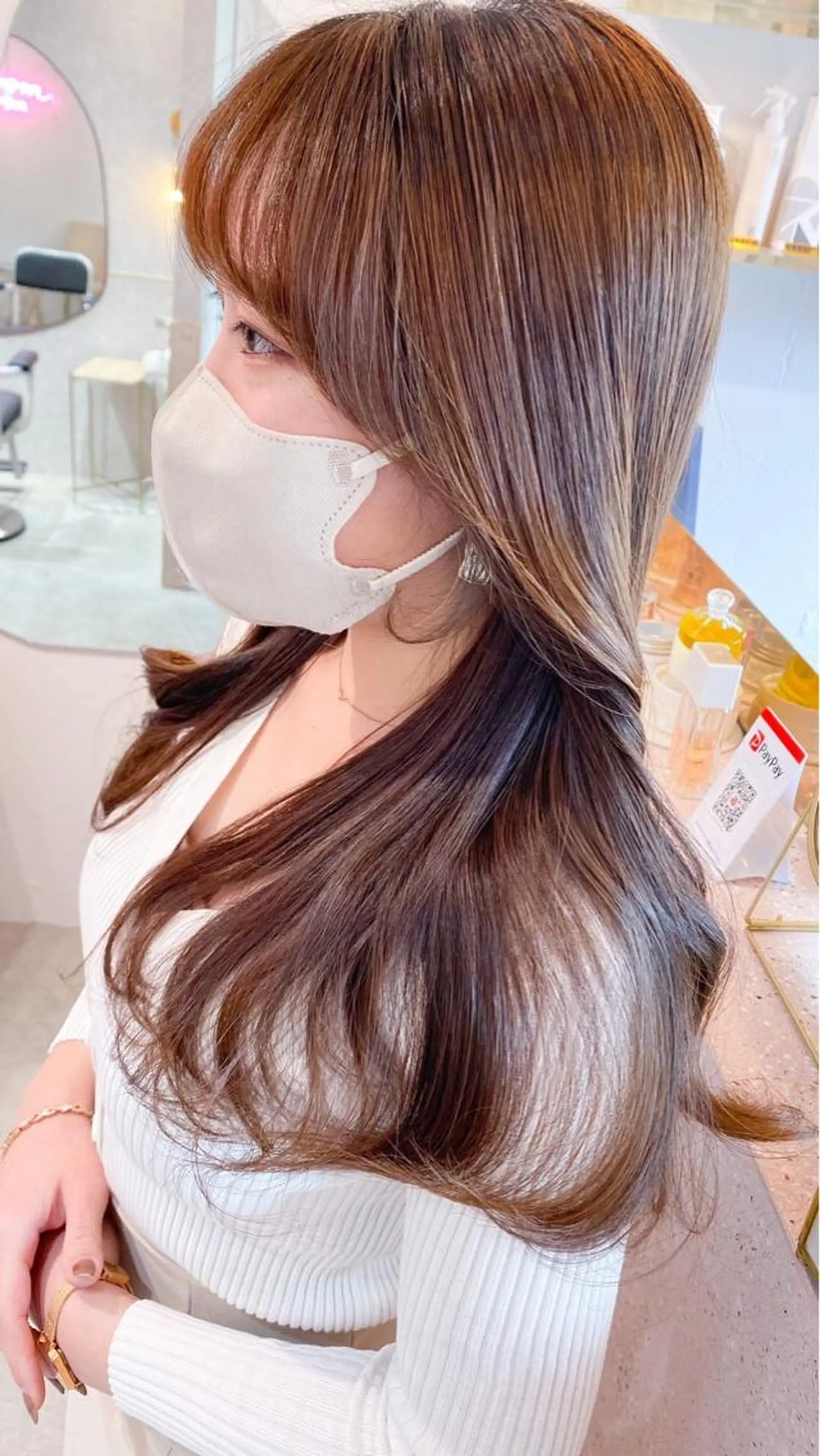 ロング カット ヘアカラー トリートメント ヘッドスパ ヘアセット 韓国レイヤー/透明感 カラー/髪質改善角所のヘアスタイル