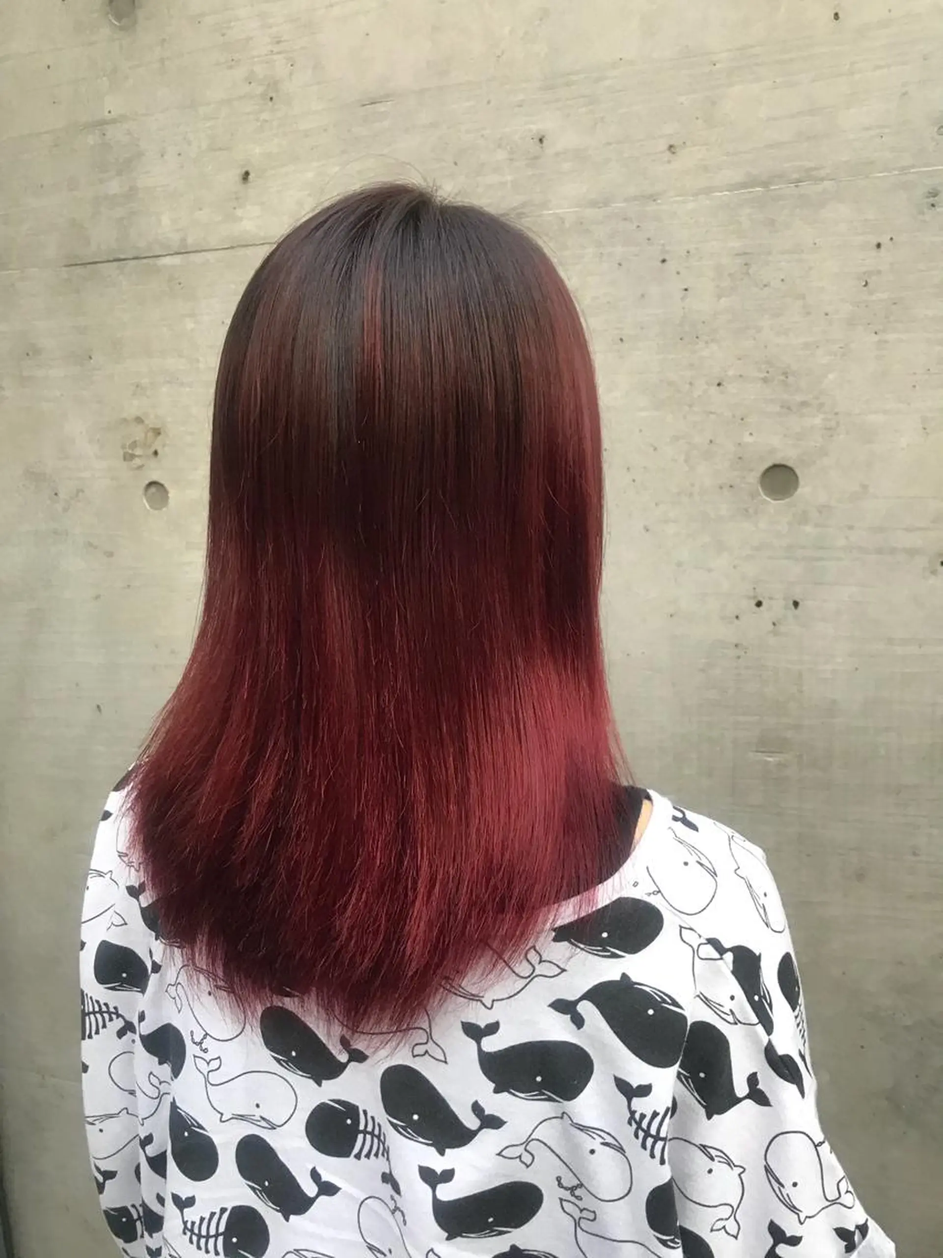 セミロング カラー グラデーションカラー レッドカラー バイオレットカラー ていねい技術No.1 🌈諏訪 健太のヘアスタイル
