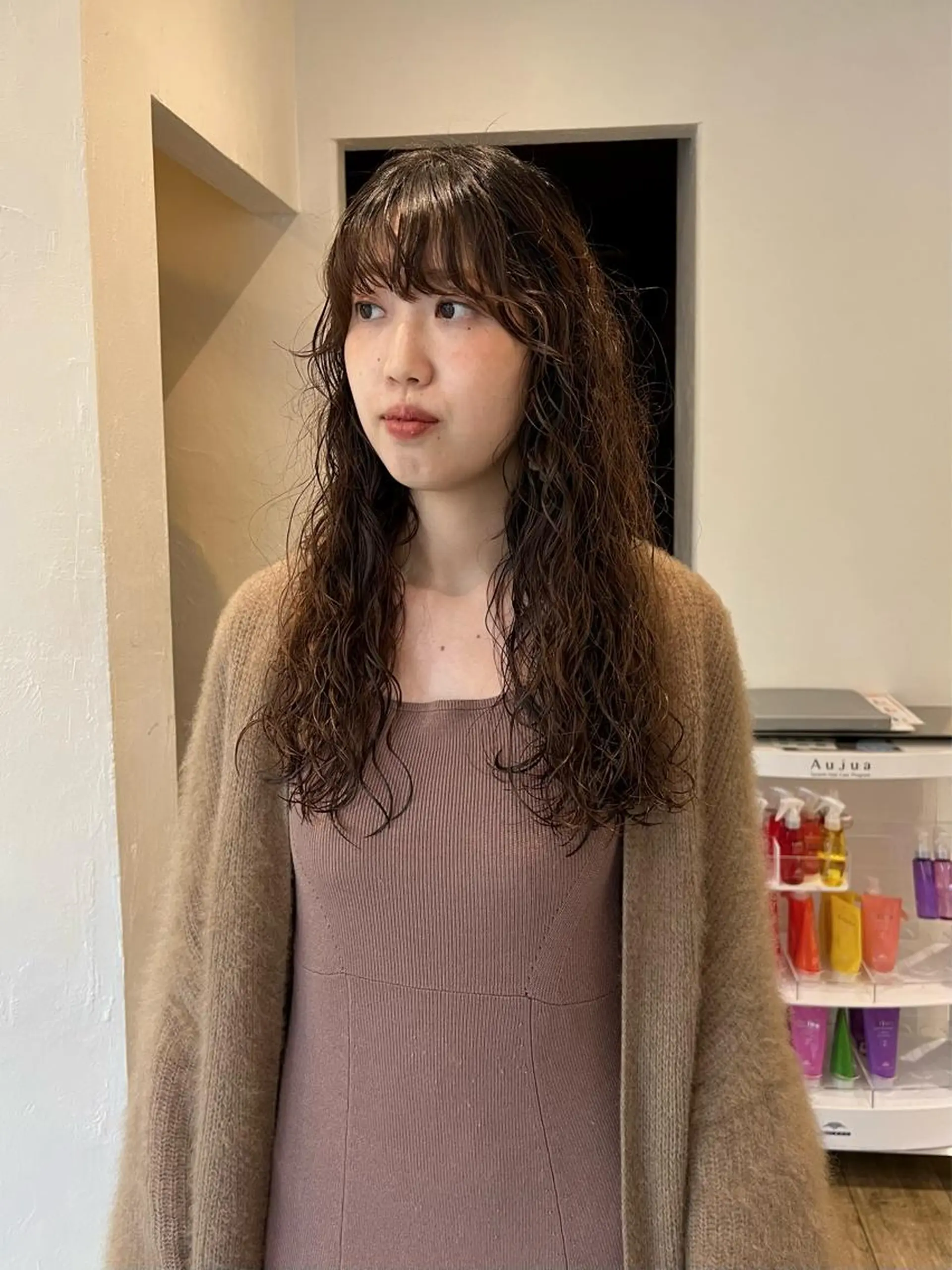 ロング パーマ ロング カット トリートメント 店長　ショート& パーマ　坂本のヘアスタイル