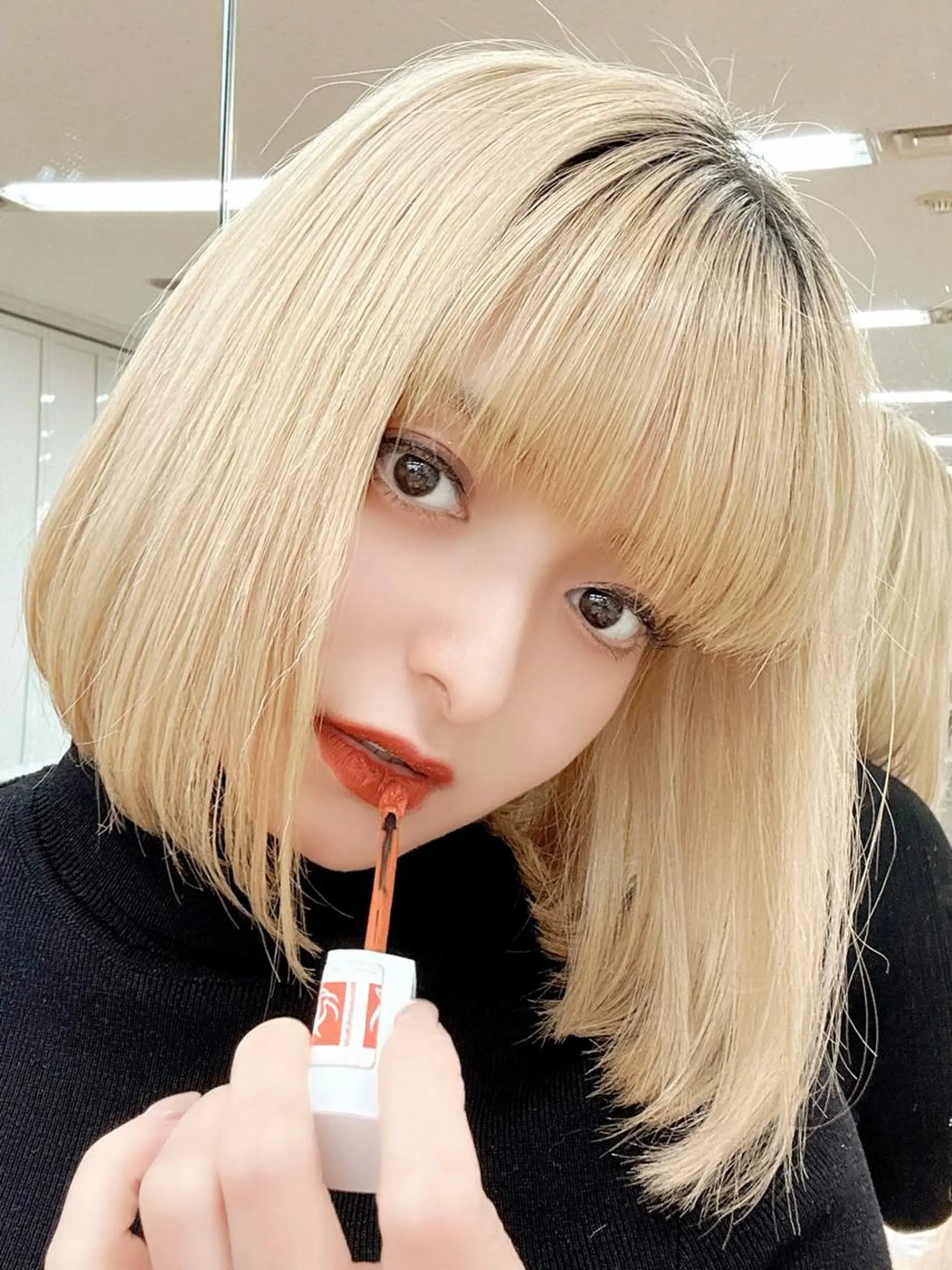 ミディアム ボブ ハイライト 髪質改善 新宿/韓国レイヤー/ 髪質改善/佐藤航のヘアスタイル