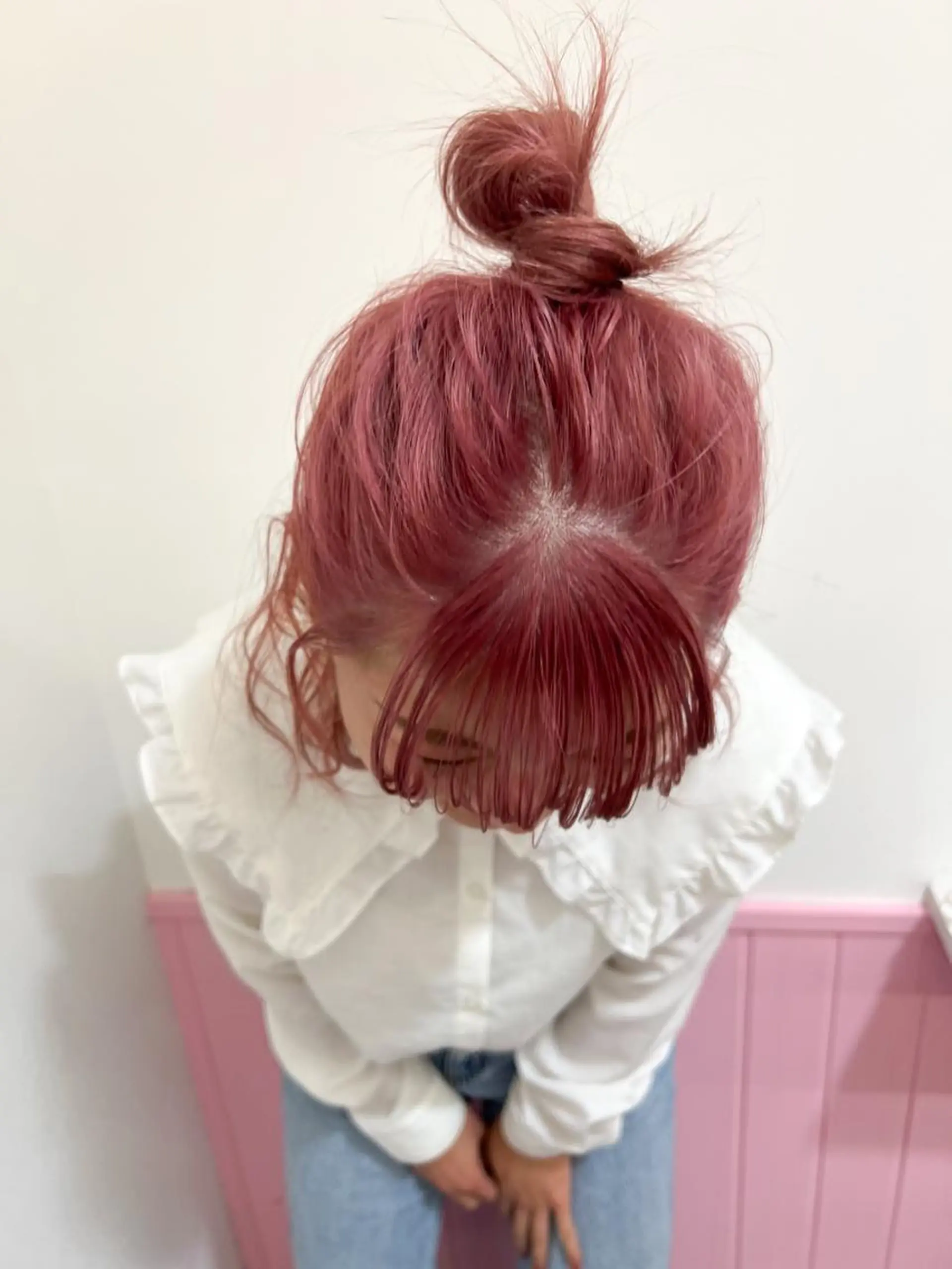 ミディアム カラー ハイトーンカラー オレンジ ピンクカラー 🎀ダブルカラー/ ピンク×ガーリー🎀のヘアスタイル