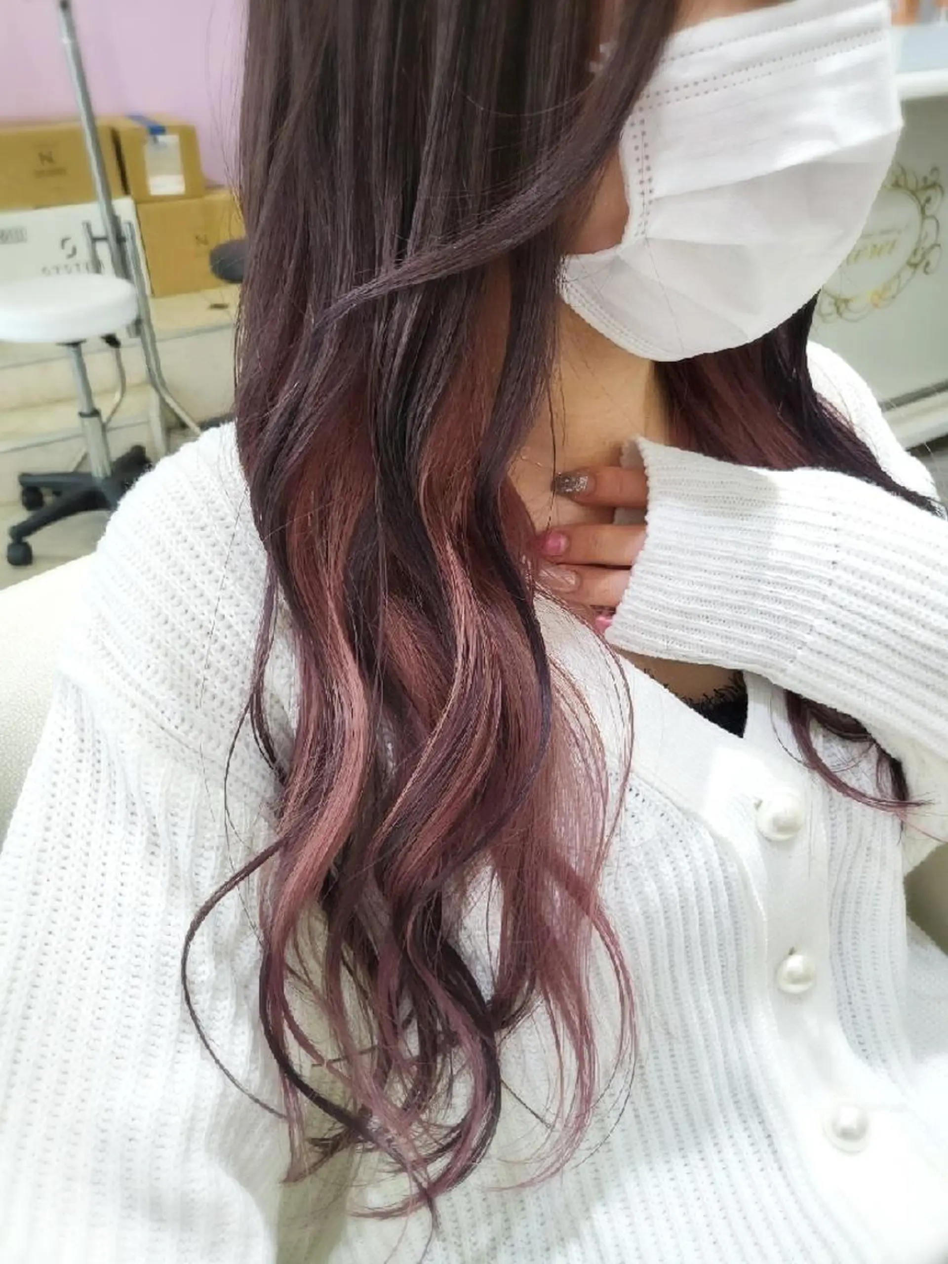 ロング カラー ヘアアレンジ ピンクカラー ナカシマ  アユミのヘアスタイル