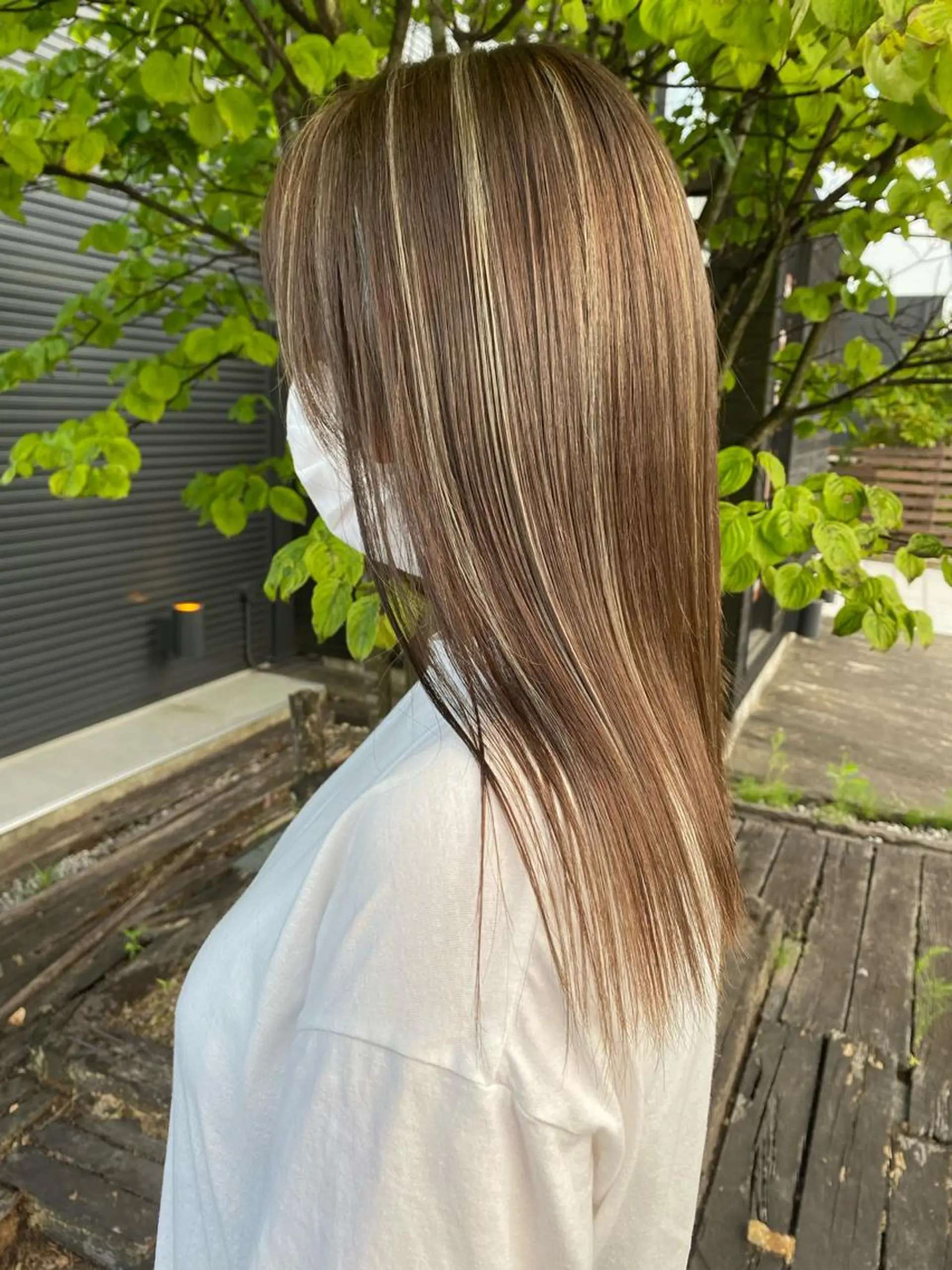 ロング カラー ブリーチ ハイライトカラー ハイライト 縮毛矯正 長南 やよいのヘアスタイル