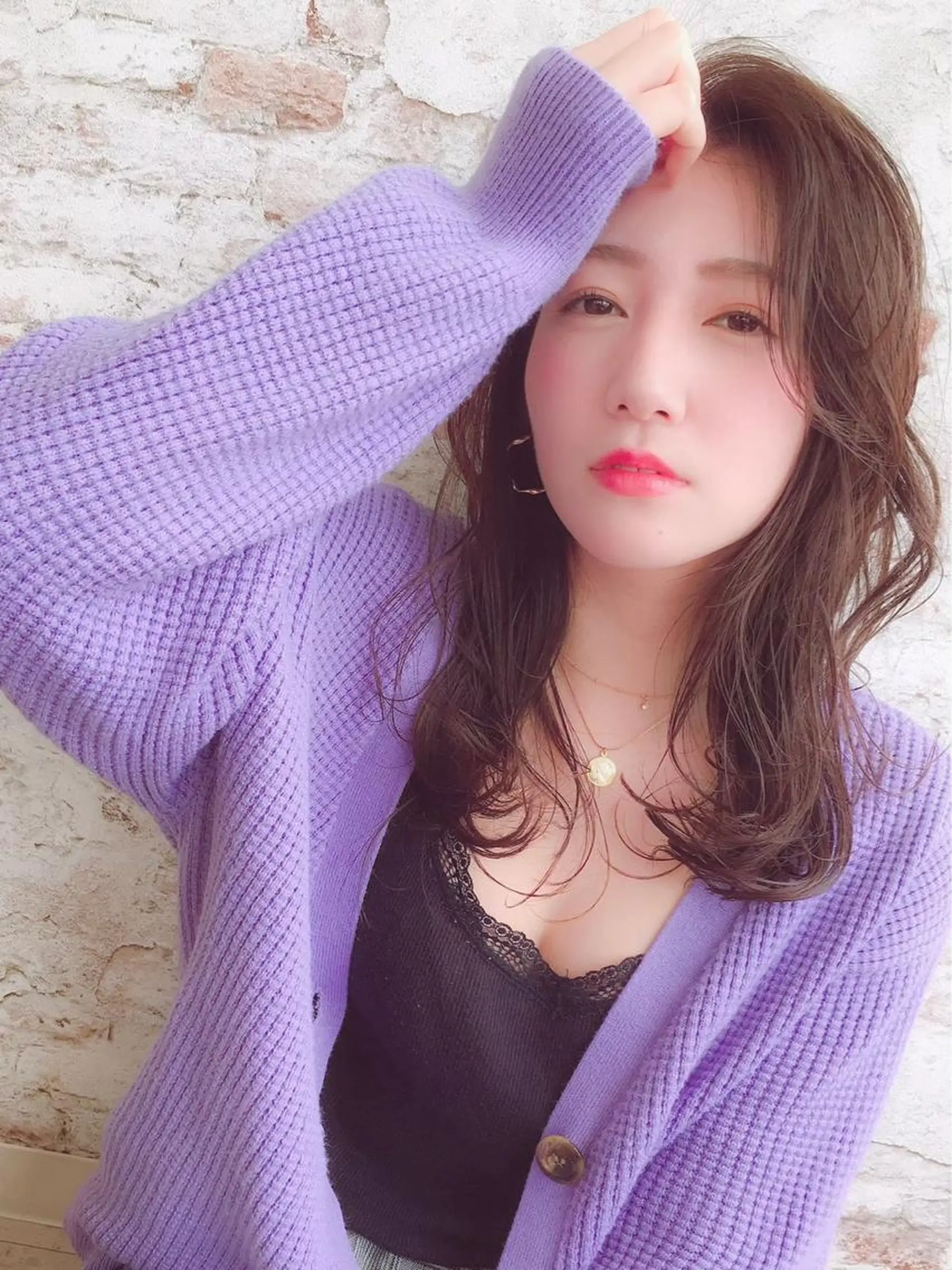 ミディアム カラー パーマ ヘアアレンジ ベージュカラー グラデーションカラー グレージュ イルミナカラー トリートメント 當間 大知のヘアスタイル
