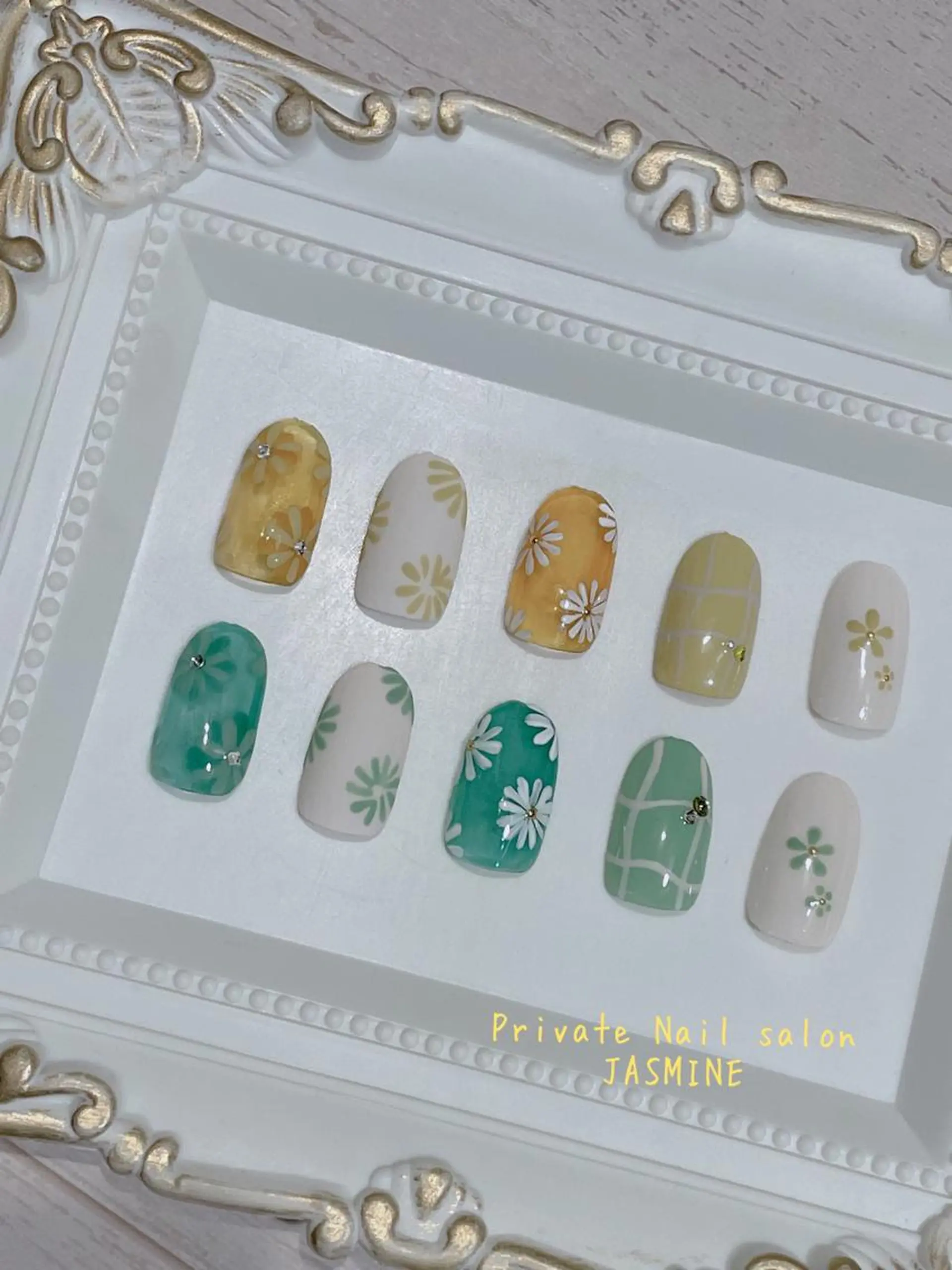 ネイル アートネイル フラワーネイル 春ネイル Nail salon JASMINEのネイルデザイン