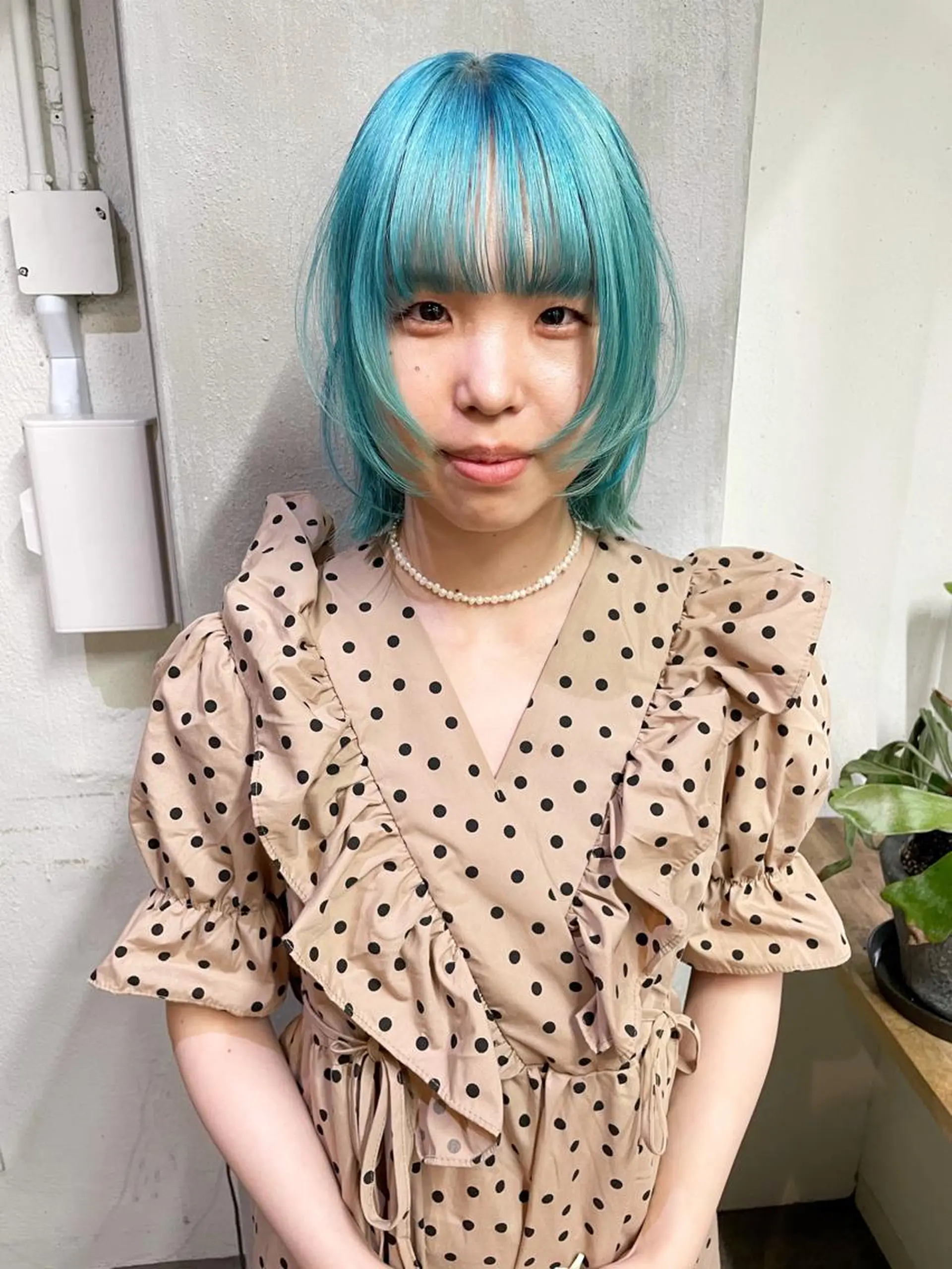 ミディアム カラー ヘアアレンジ カット ヘアカラー トリートメント 丸山渉/パーマ エフェクトブリーチのヘアスタイル