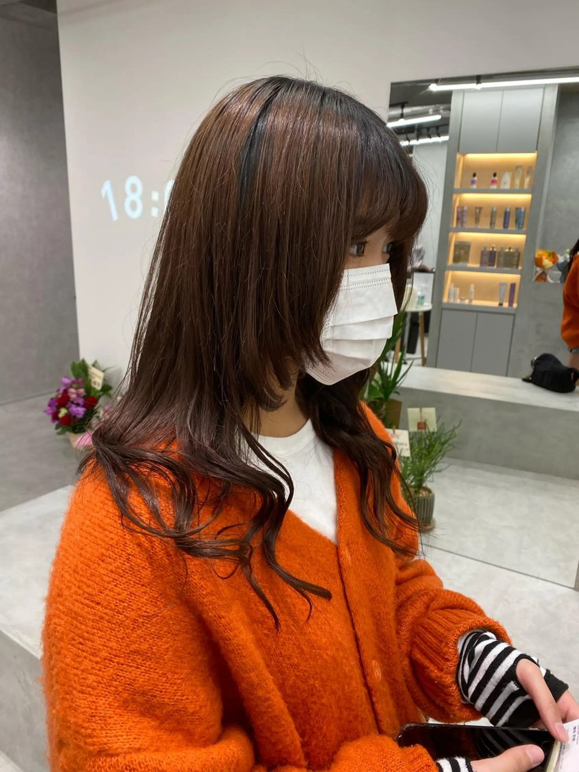 セミロング カラー 顔周りカット 姫カット レイヤーカット 縮毛矯正/パーマ/ ハイトーン/増田芳樹のヘアスタイル