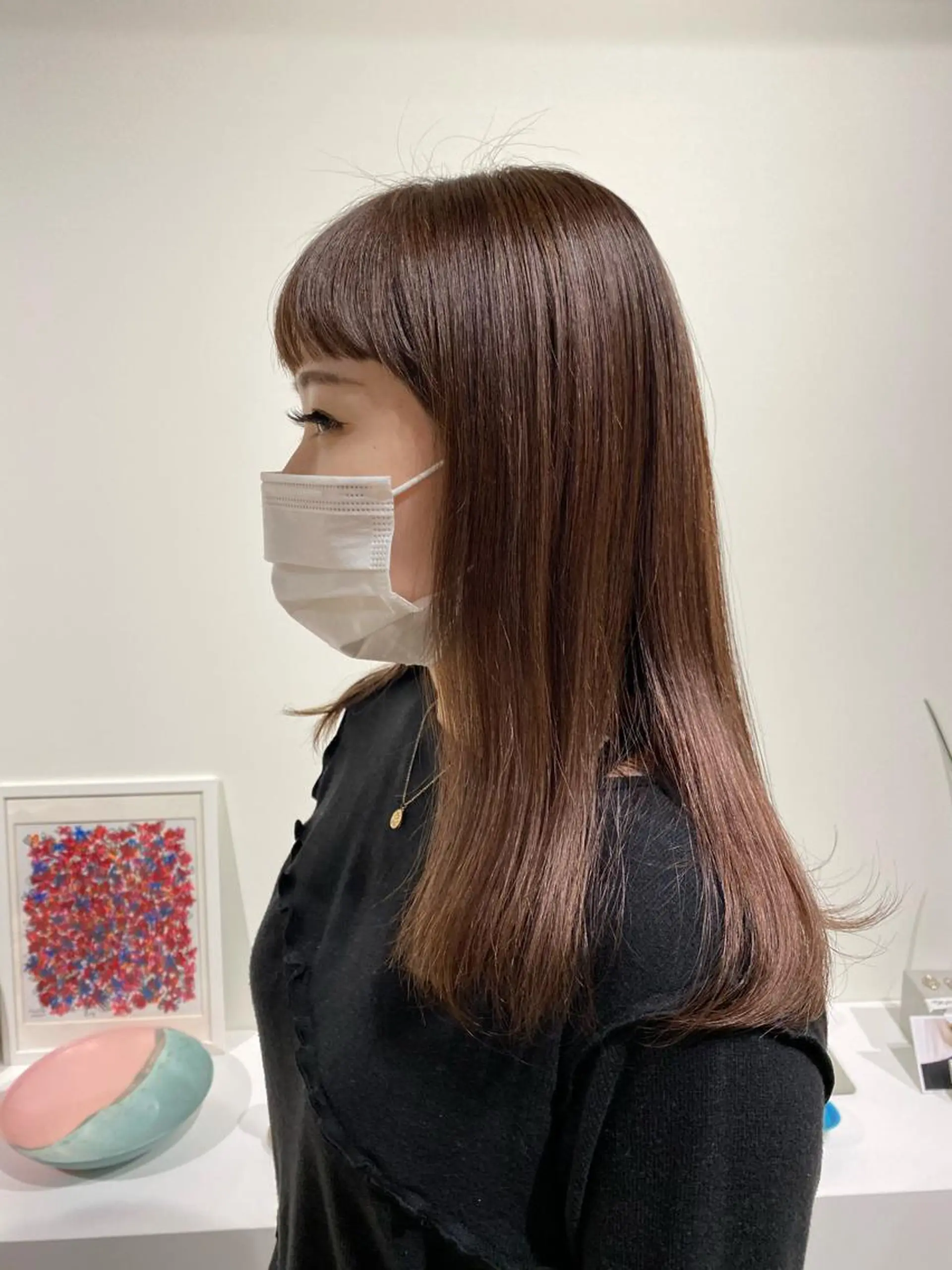 ロング ボブ ロング オン眉 美容室ANY所属・トップスタイリスト 赤塚蓉子のヘアスタイル