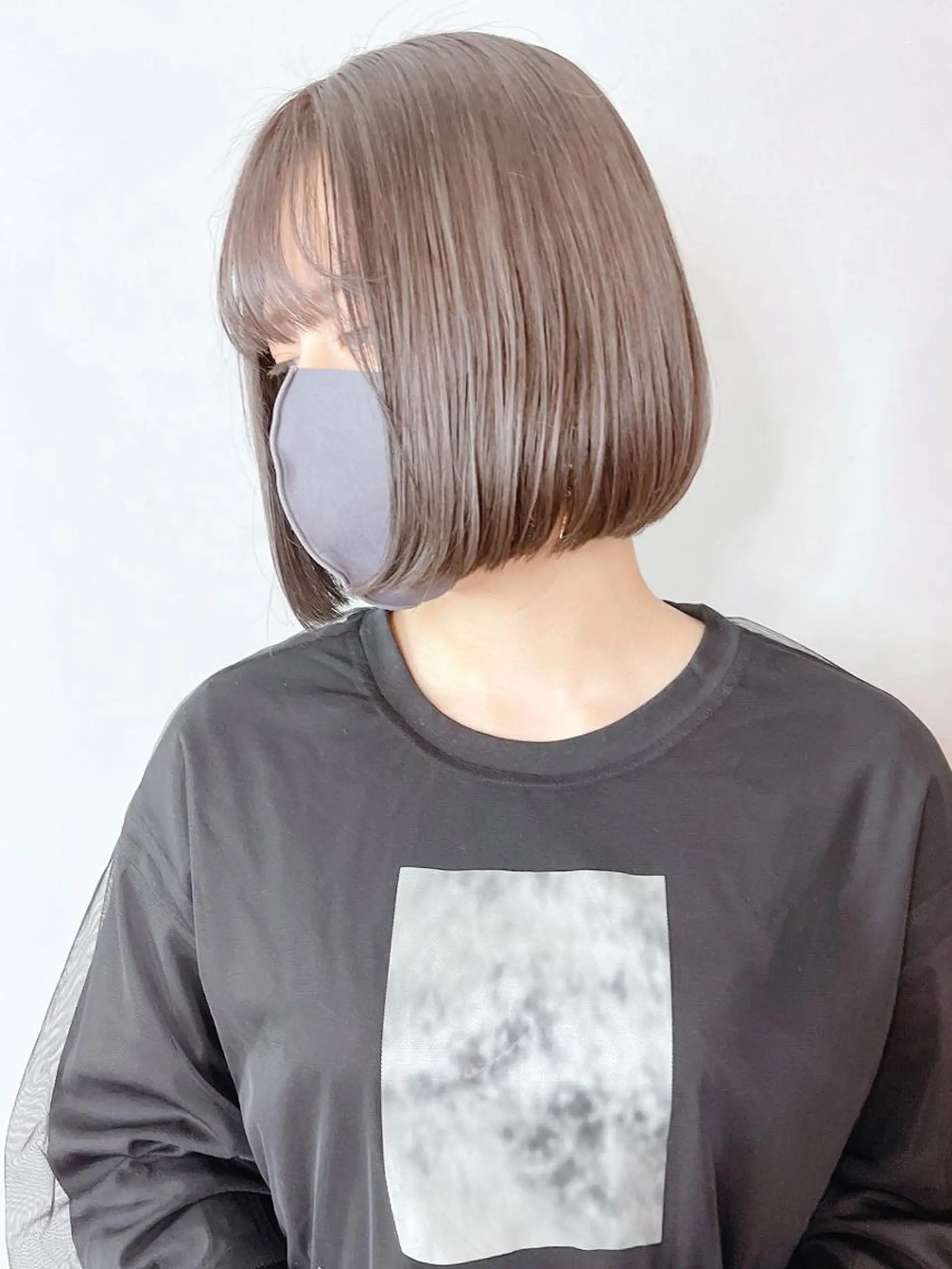 ミディアム パーマ カラー ヘアアレンジ グレージュ ボブ ITbyALBUM 中野店のヘアスタイル