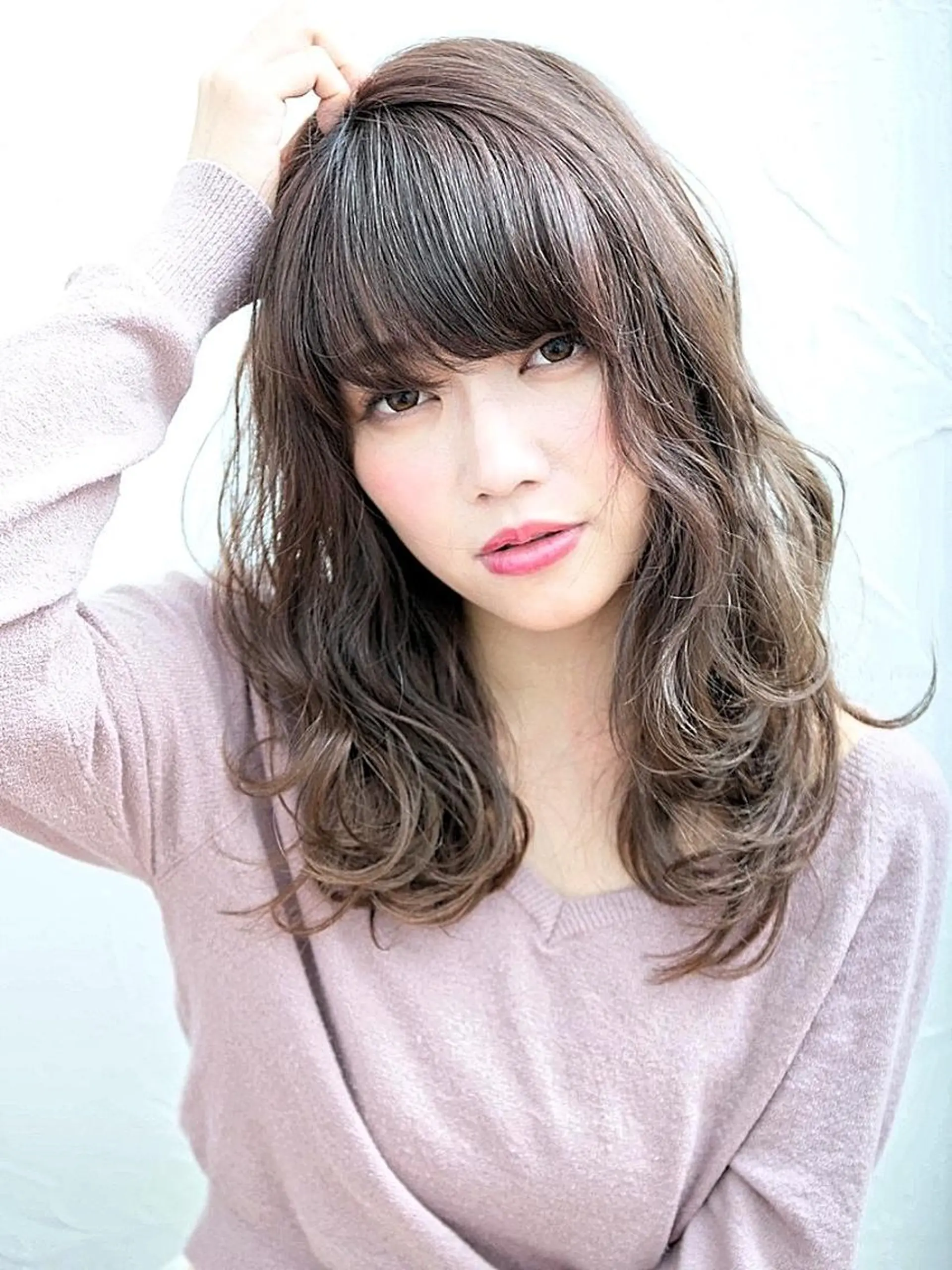 ミディアム カラー パーマ 透明感カラー 小顔カット カット パーマ 縮毛矯正 トリートメント ヘッドスパ ✨hair make flencia✂️✨のヘアスタイル