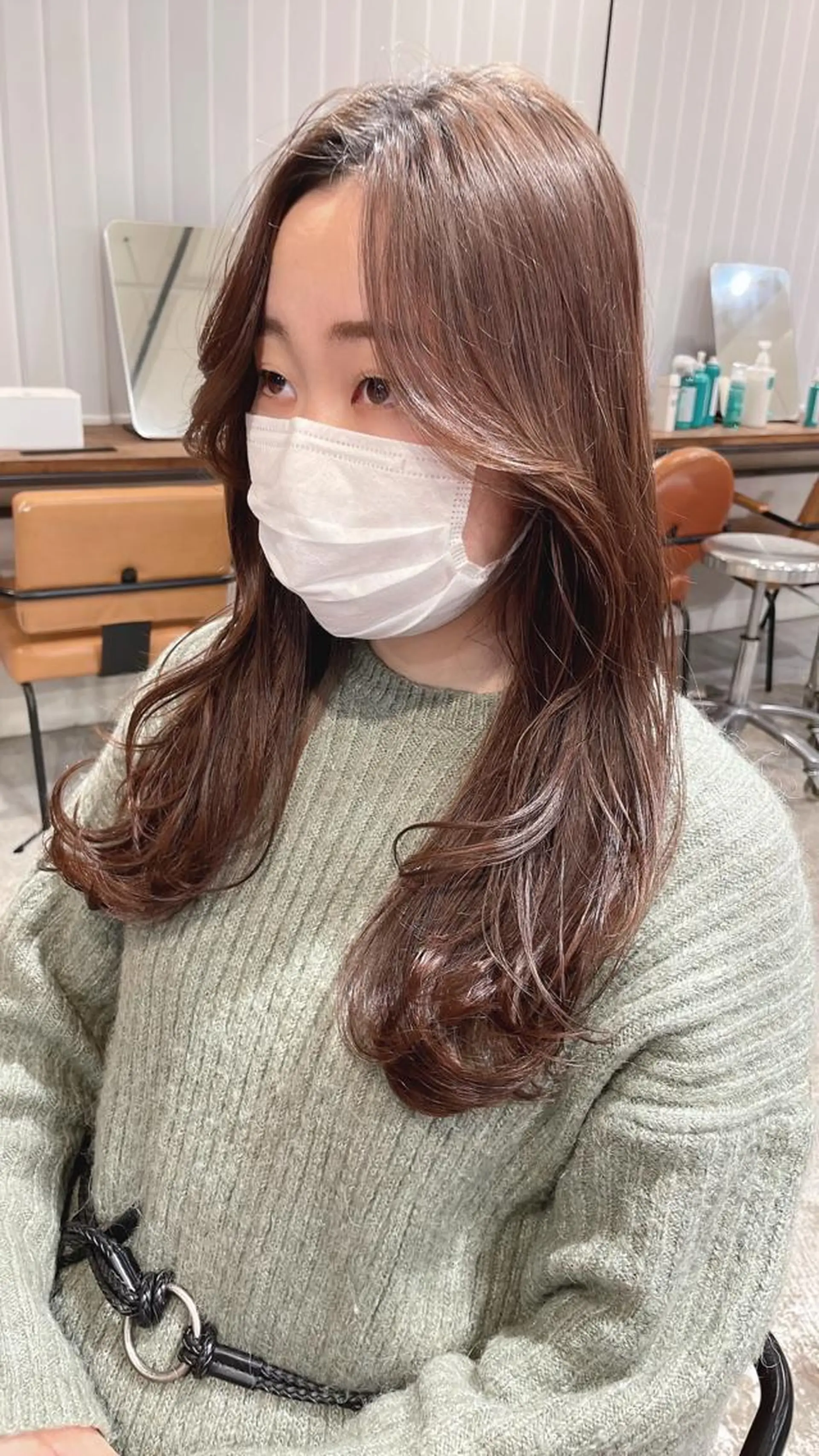 ロング 顔まわりレイヤー 顔周りカット 韓国風ヘア レイヤーカット ガレリアエレガンテ栄店所属・ウルフカット/ ハッシュカット/山路のヘアスタイル