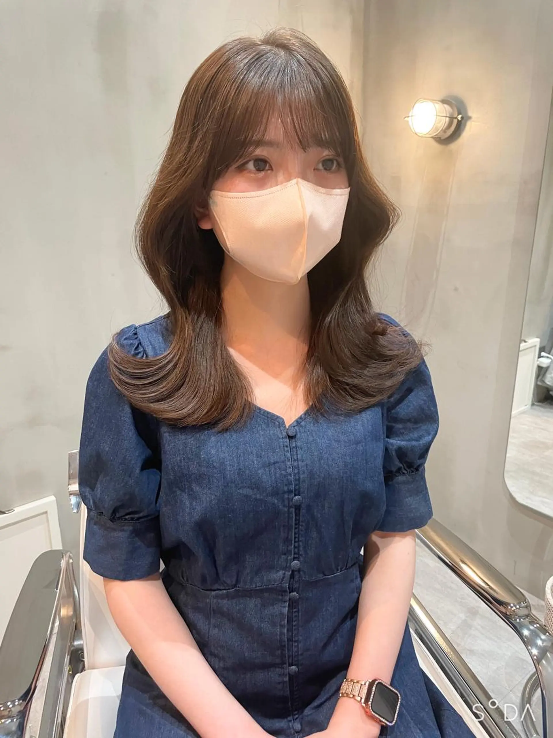 ミディアム くびれヘア 韓国風ヘア カット ヘアカラー トリートメント LOMA🇰🇷 銀座のヘアスタイル