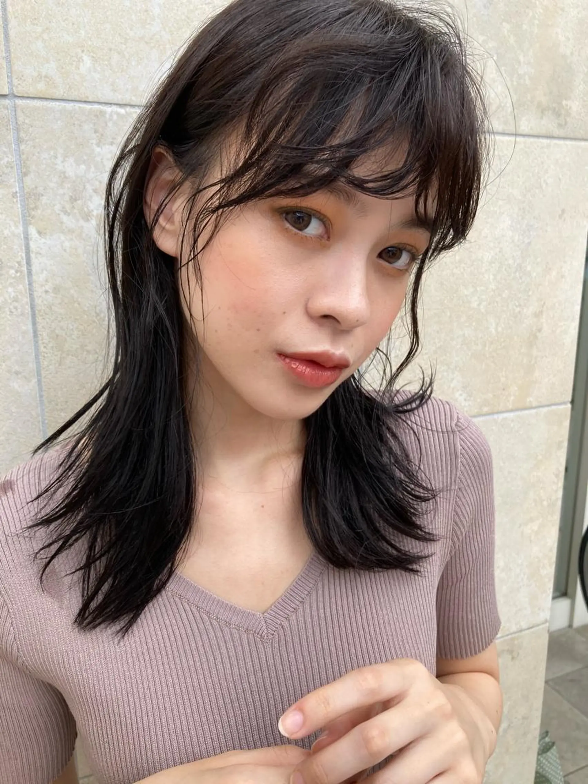 ミディアム カラー 田中 あかねのヘアスタイル