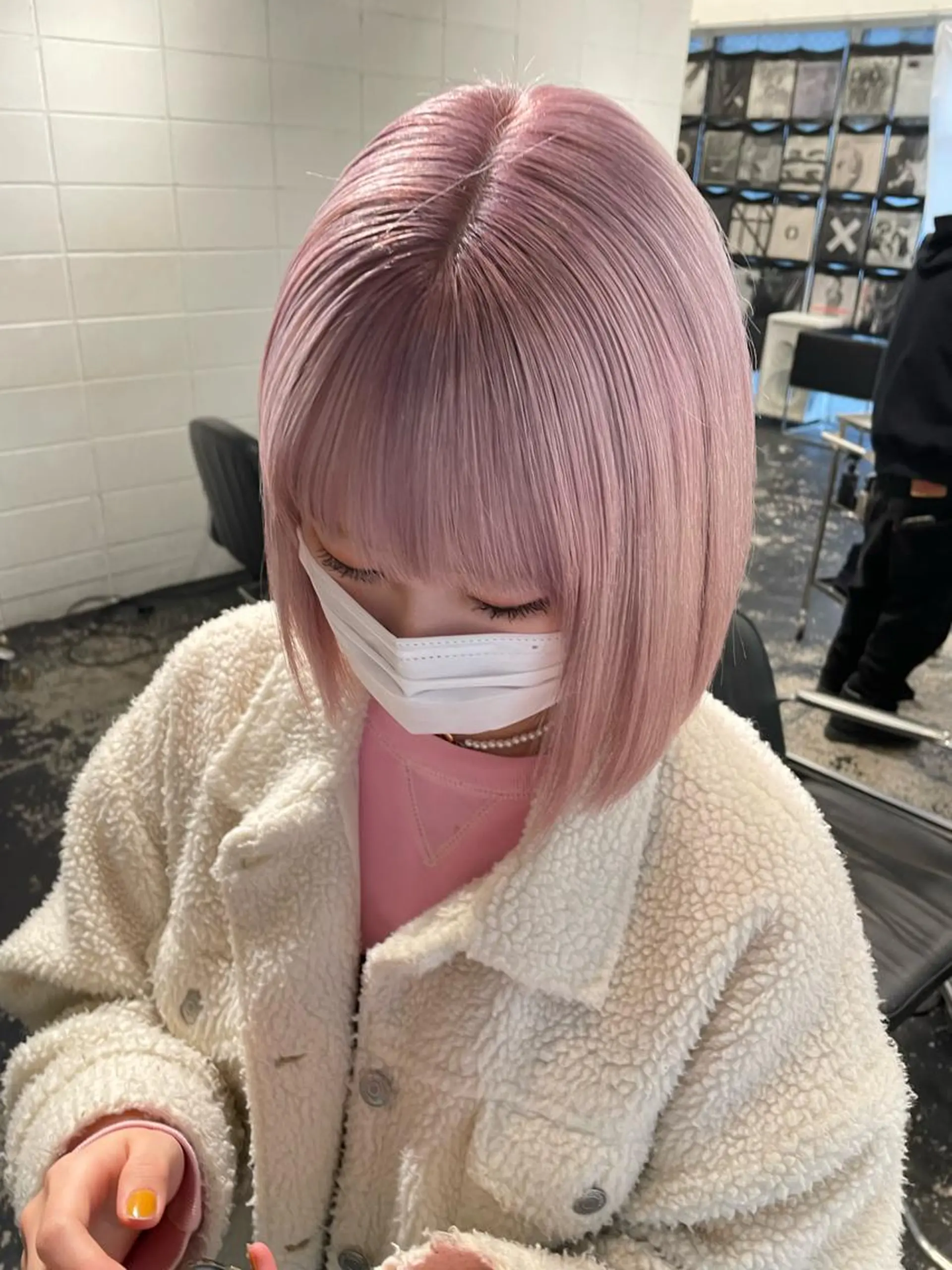 ショート カラー パーマ ヘアアレンジ メンズ キッズ ネイル マツエク・マツパ アイブロウ メンズブリーチ ブリーチ ピンクカラー ホワイトピンク カラーマツエク カット ヘアカラー トリートメント 艶ハイトーン/ヘア アレンジAYAKAのヘアスタイル