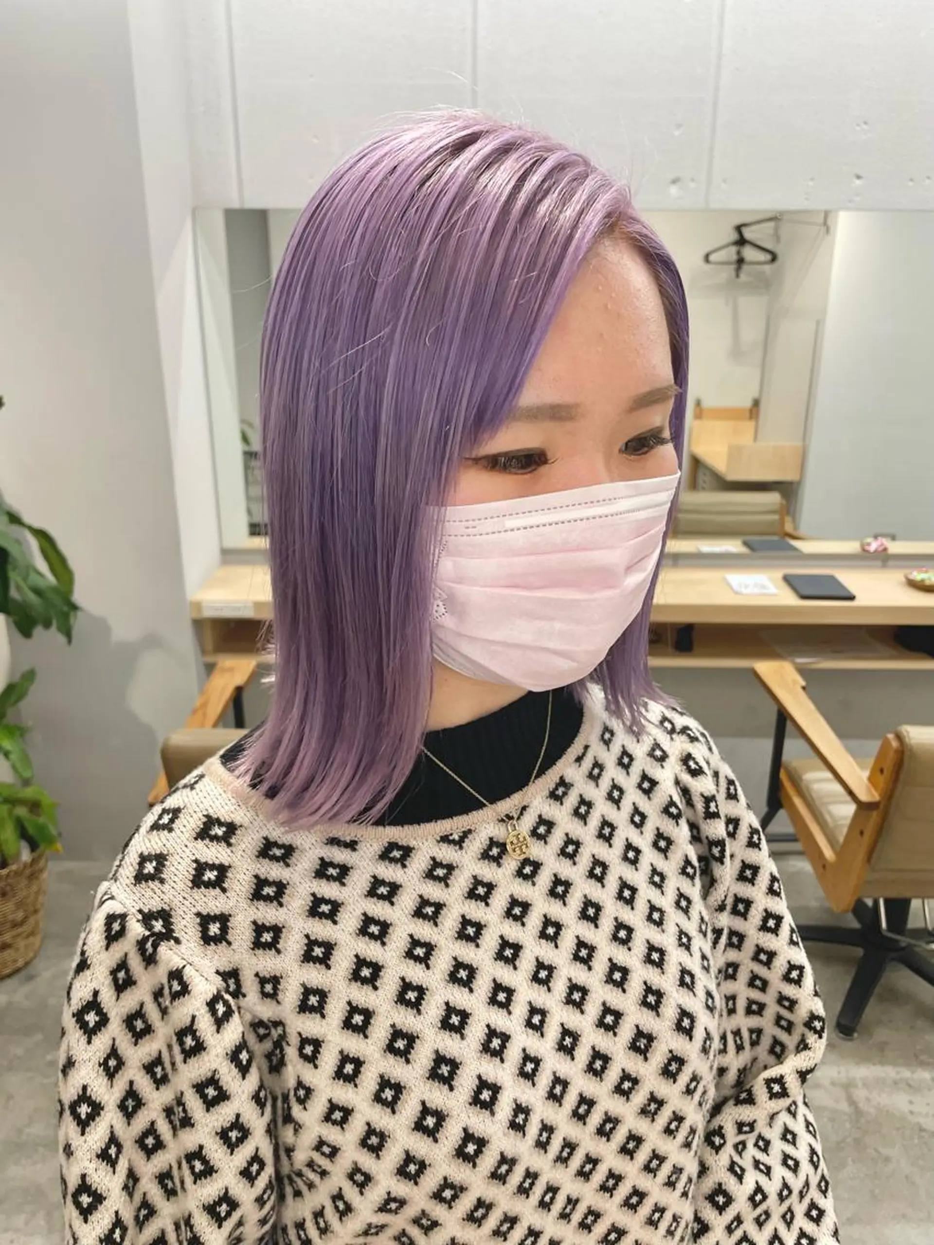 ミディアム カット ヘアカラー SAEKI【ior 】北千住店ブリーチのヘアスタイル