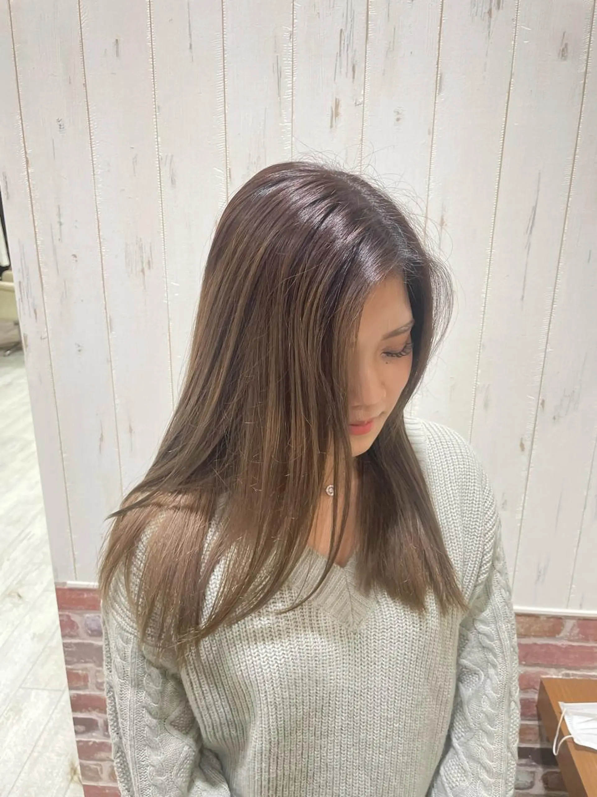 ミディアム カラー アディクシーカラー バレイヤージュ ブリーチ ダブルカラー イヤリングカラー カット ヘアカラー 中嶋 紘夢のヘアスタイル