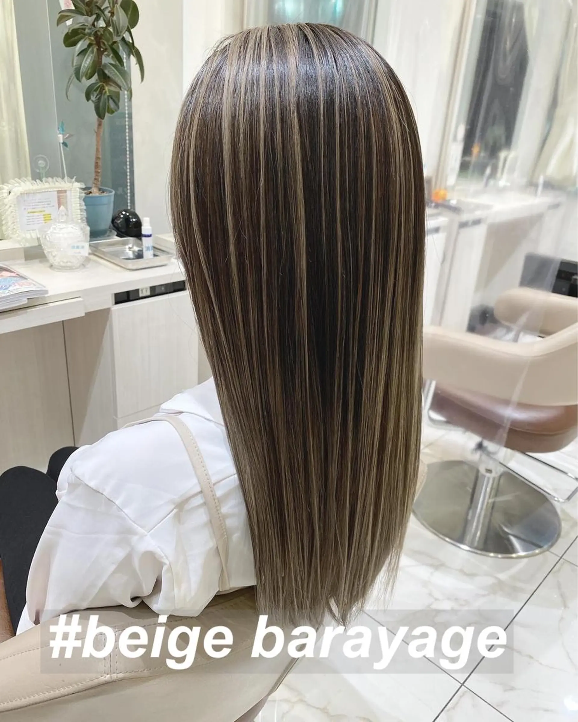 セミロング カラー バレイヤージュ 髪質改善 レイヤーカット カット ヘアカラー トリートメント 山崎俊輔/髪質改善 /バレイヤージュのヘアスタイル