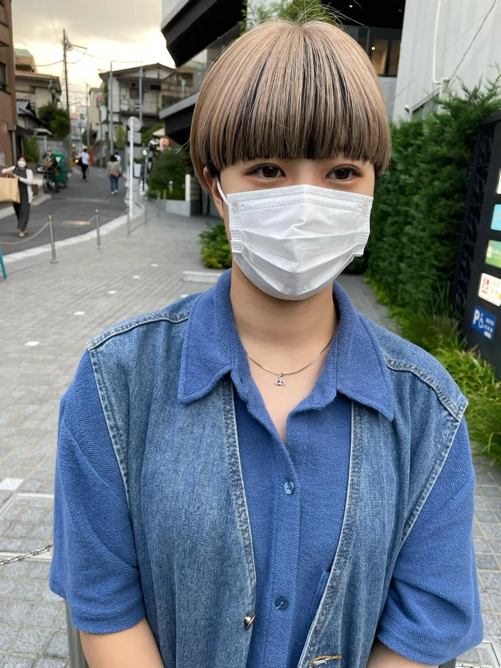 ショート カラー 黒髪 カット ヘアカラー トリートメント パーマ/透明感カラー /ボブ/吉田一生のヘアスタイル