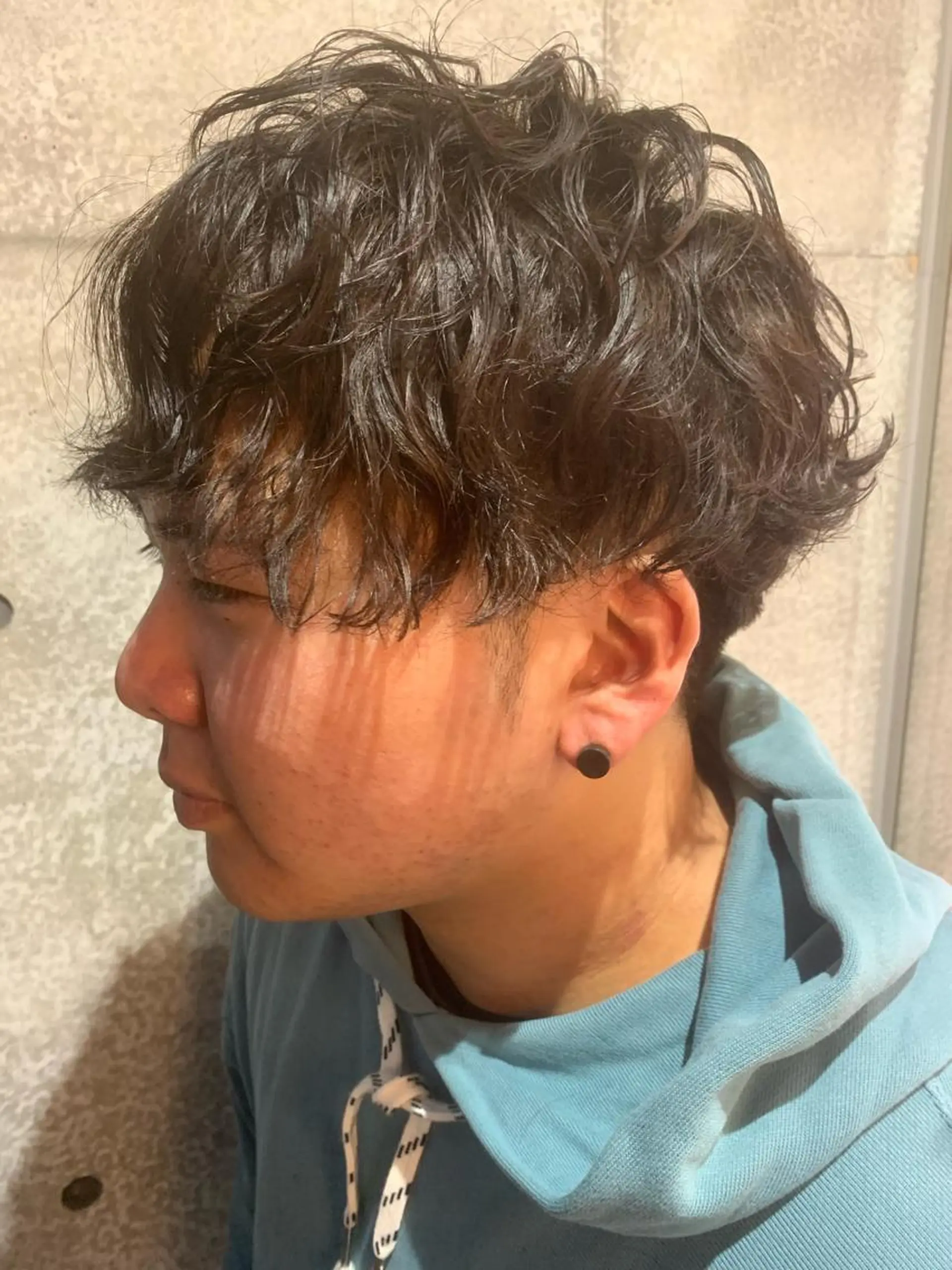 ショート カラー パーマ メンズ メンズパーマフェード シモジタカヒロのヘアスタイル