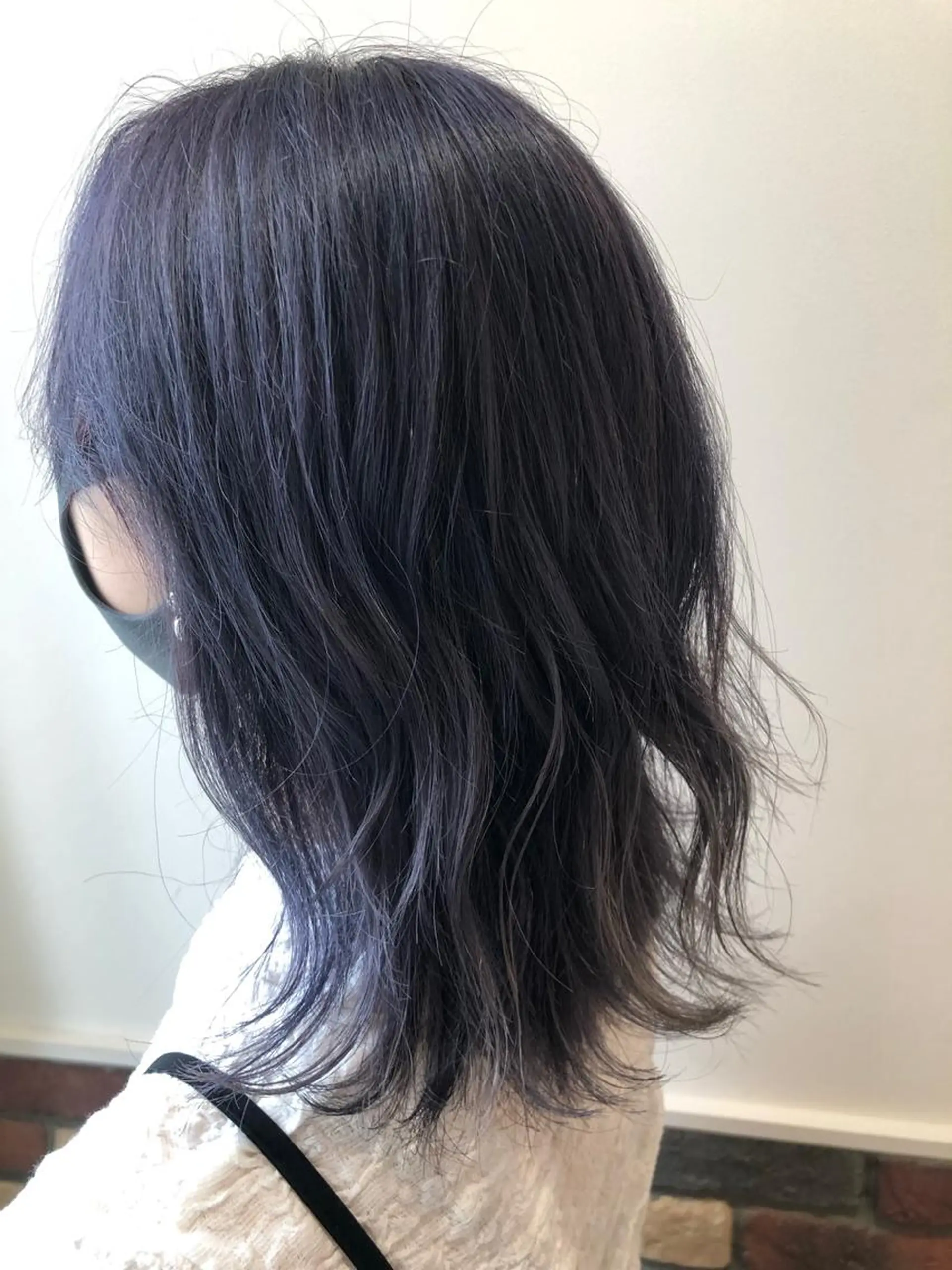 ミディアム カラー ブリーチ パープルカラー おかにわ みりのヘアスタイル