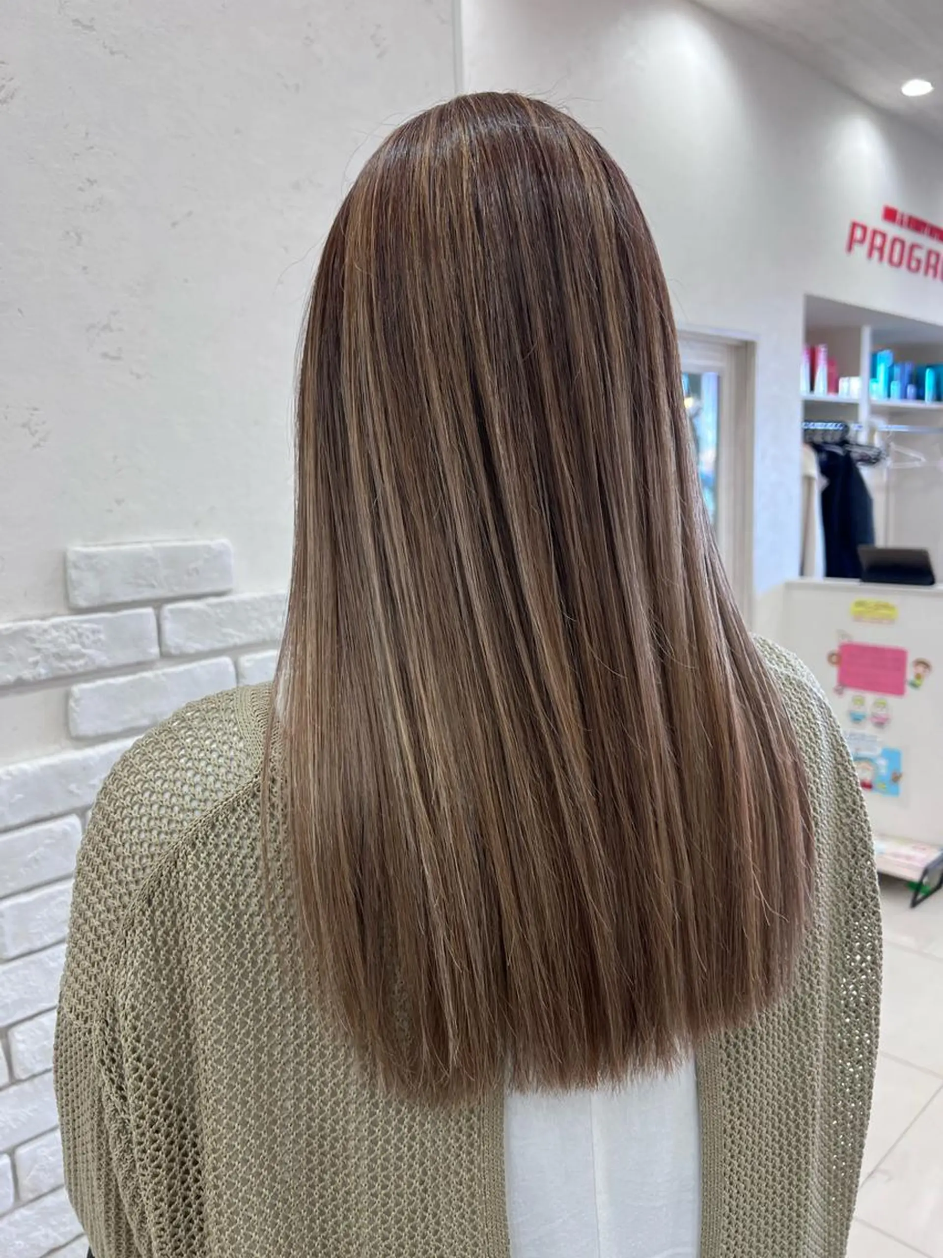 ロング カラー ハイライトカラー ハイライト ヘアカラー トリートメント オーガニック/白髪 ぼかし/斎藤相慶のヘアスタイル