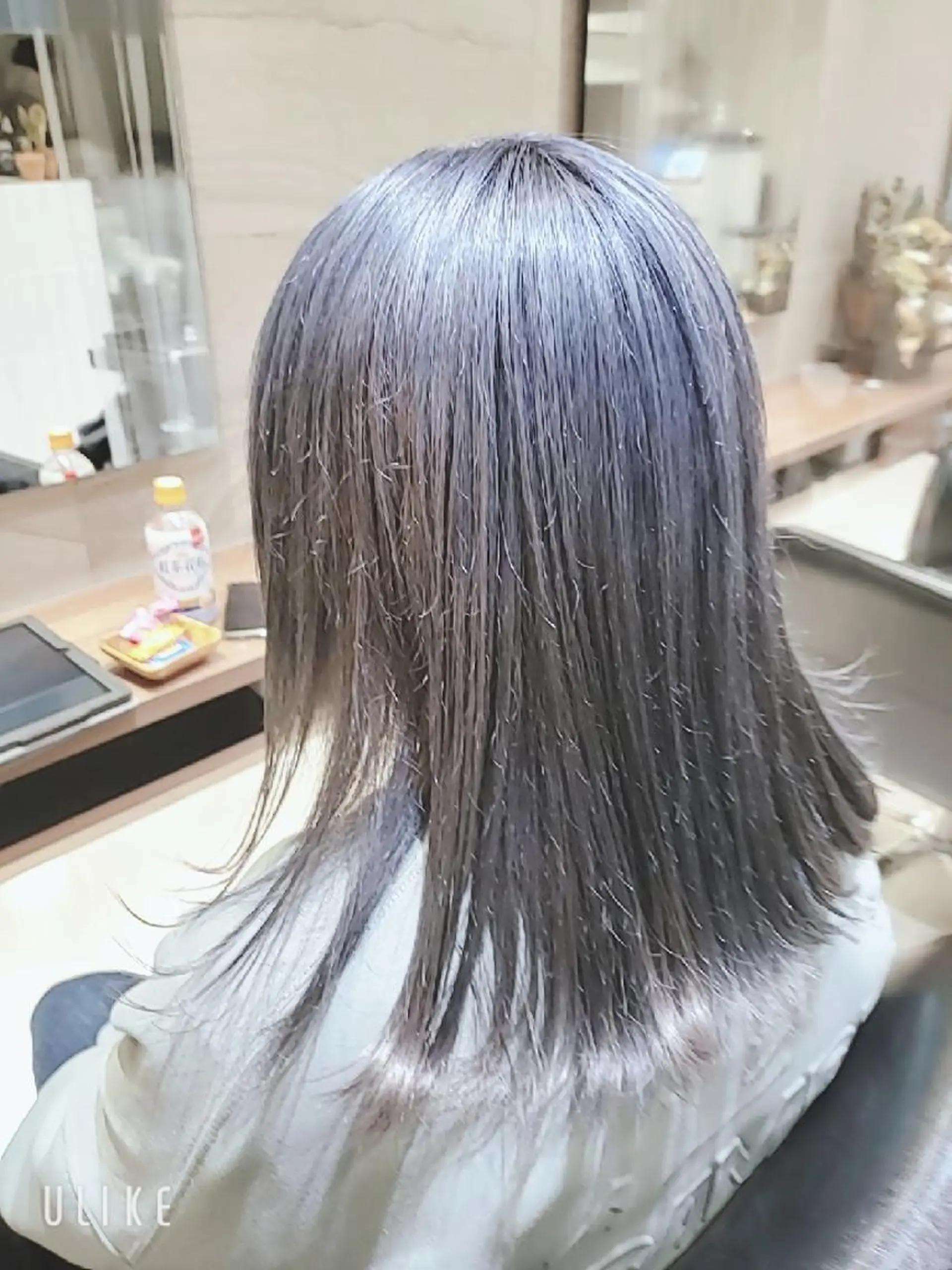 ミディアム カラー アッシュ パープルカラー パープルアッシュ 💎カラー特化💎 長嶺文江💎のヘアスタイル
