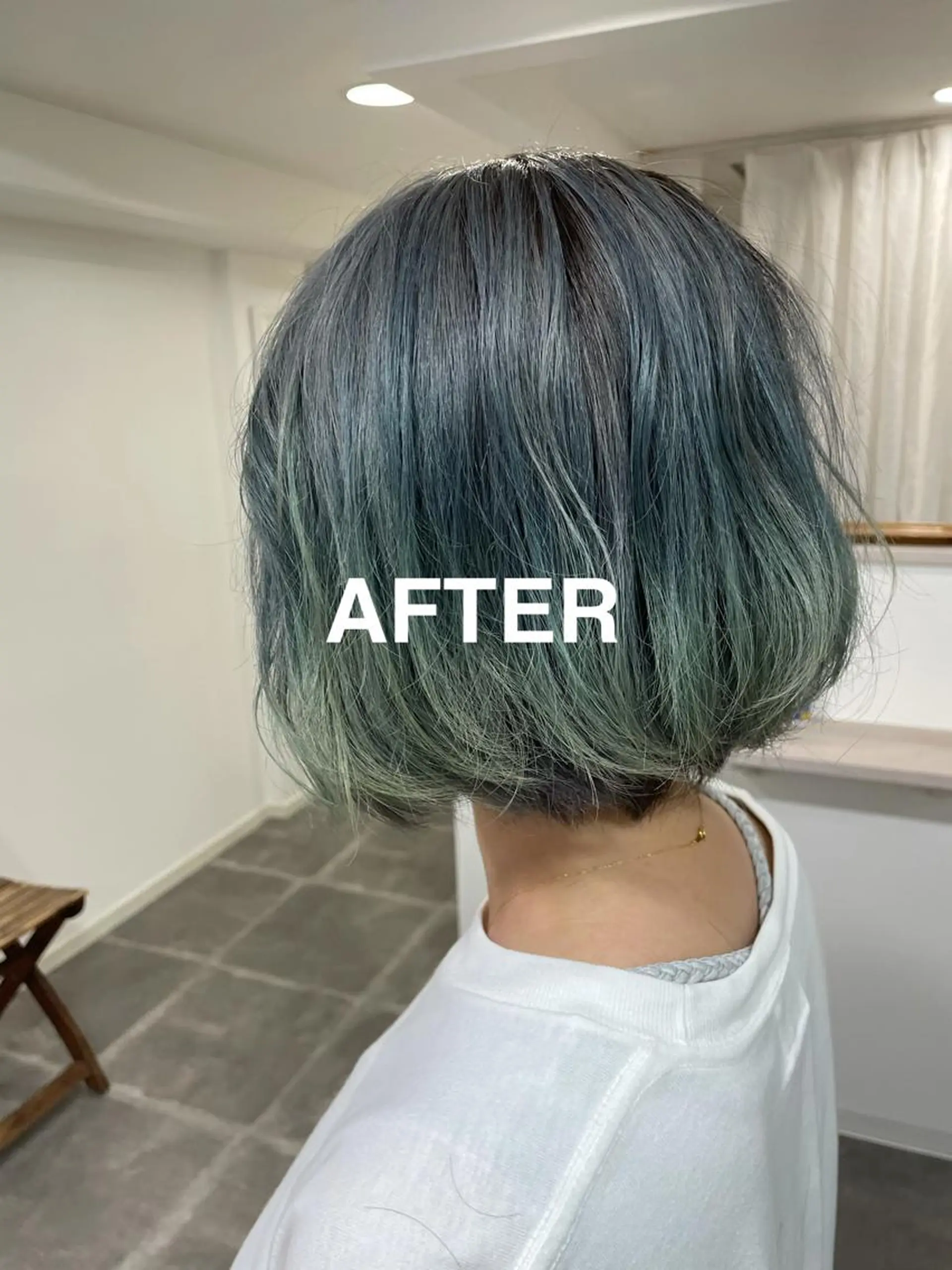ショート カラー ブリーチ ブルーカラー グラデーションカラー 森田 一平のヘアスタイル