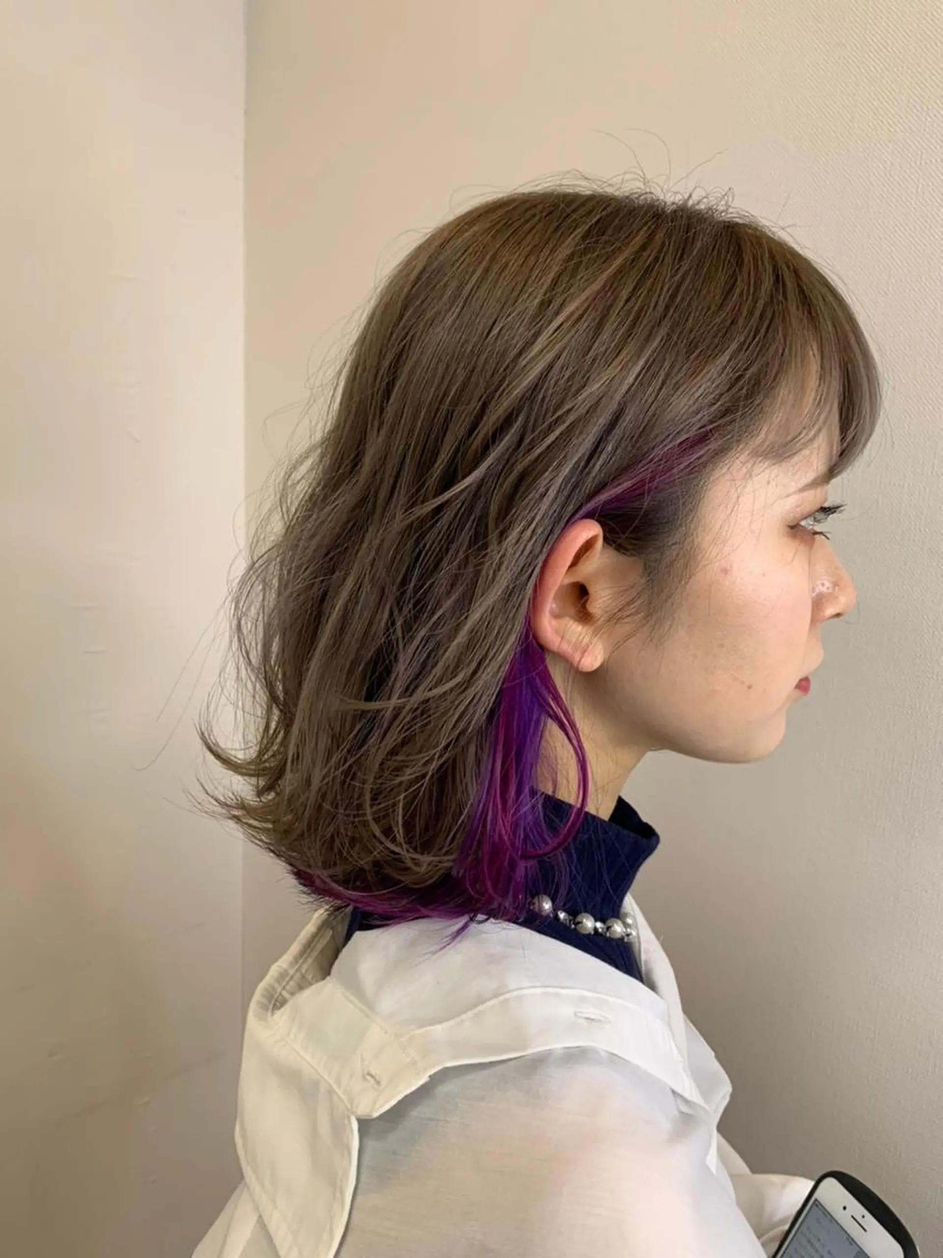 ミディアム カラー パープルカラー 髪質改善 Noe心斎橋店のヘアスタイル