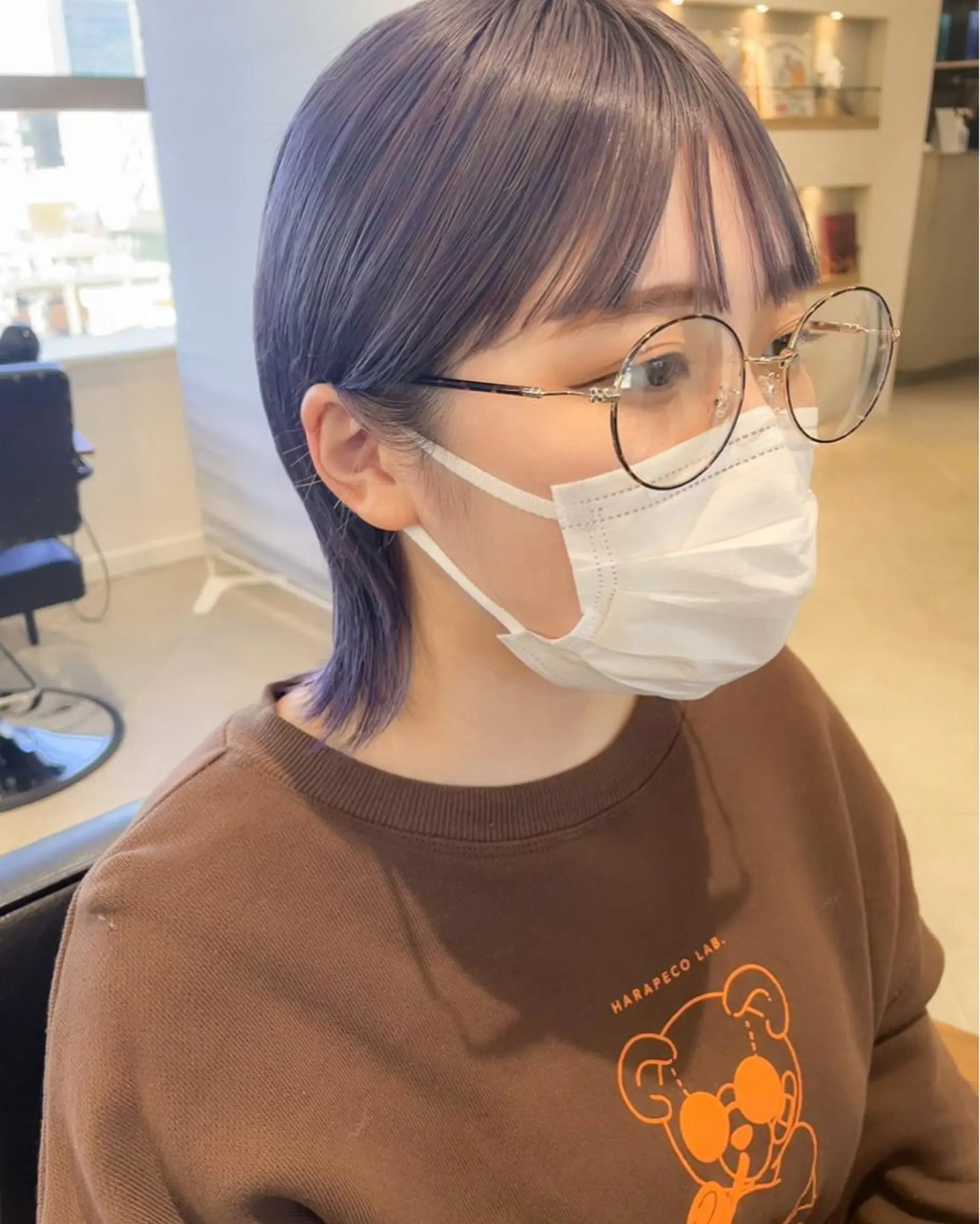 ミディアム カラー ボブ ウルフカット カット ヘアカラー トリートメント Loom.所属・村上雅人 ナチュラルモードのヘアスタイル