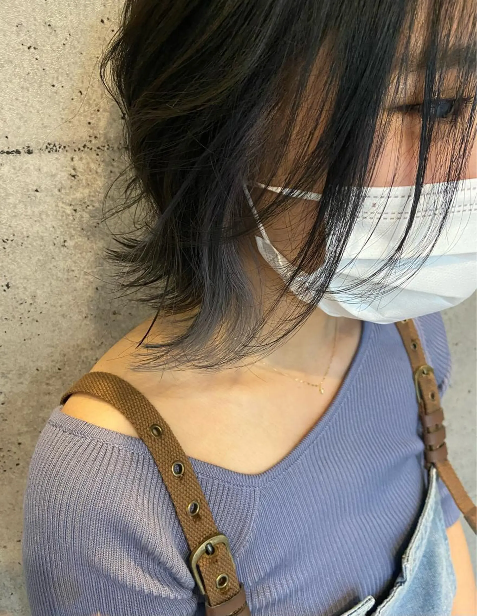 ミディアム カラー ブルーカラー ブルージュ インナーカラー ボブ 外ハネヘア カット ヘアカラー トリートメント hachinana所属・似合わせhair🌼 misakiのヘアスタイル