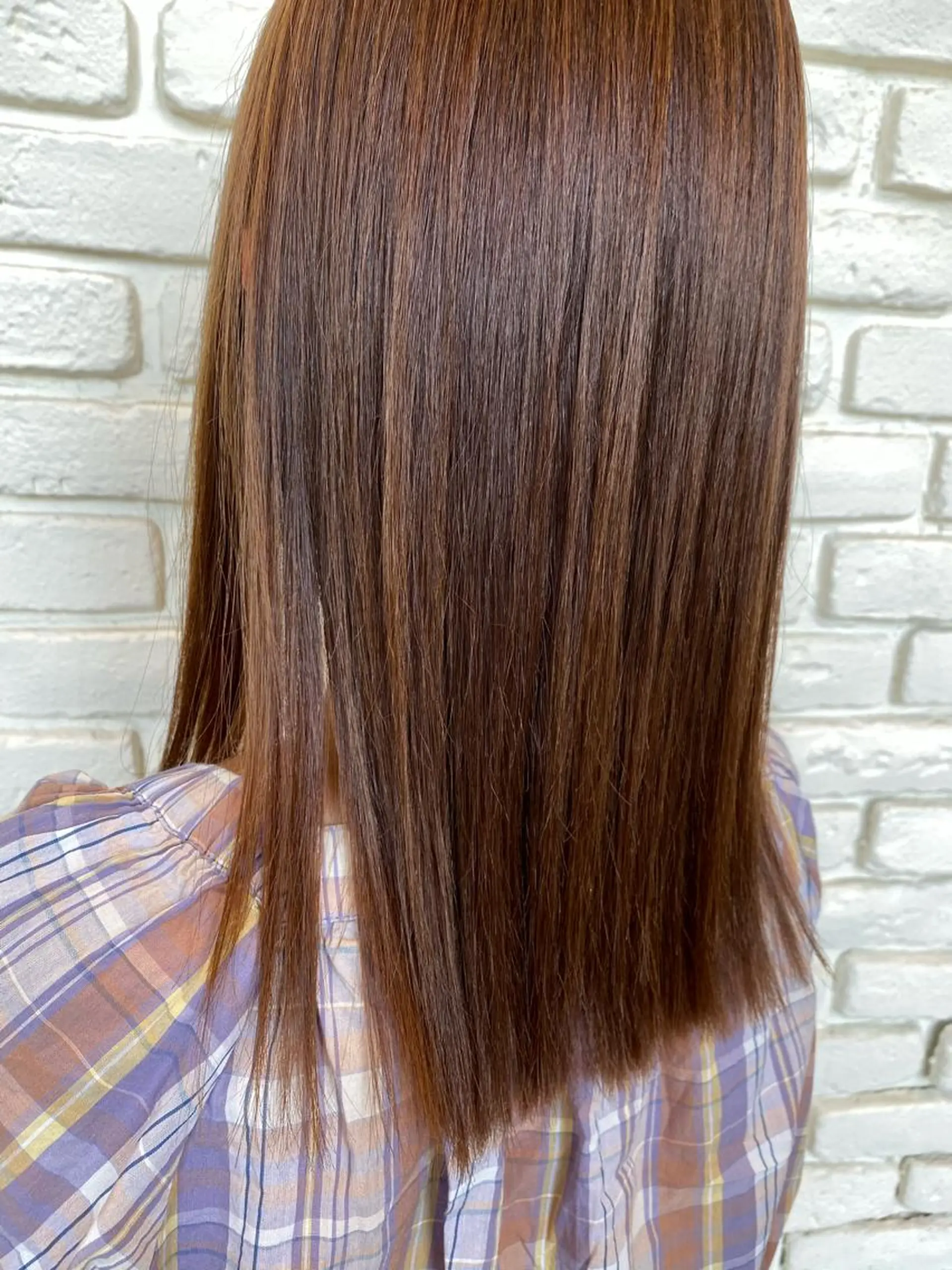ミディアム パーマ 縮毛矯正 小畑 杏実のヘアスタイル
