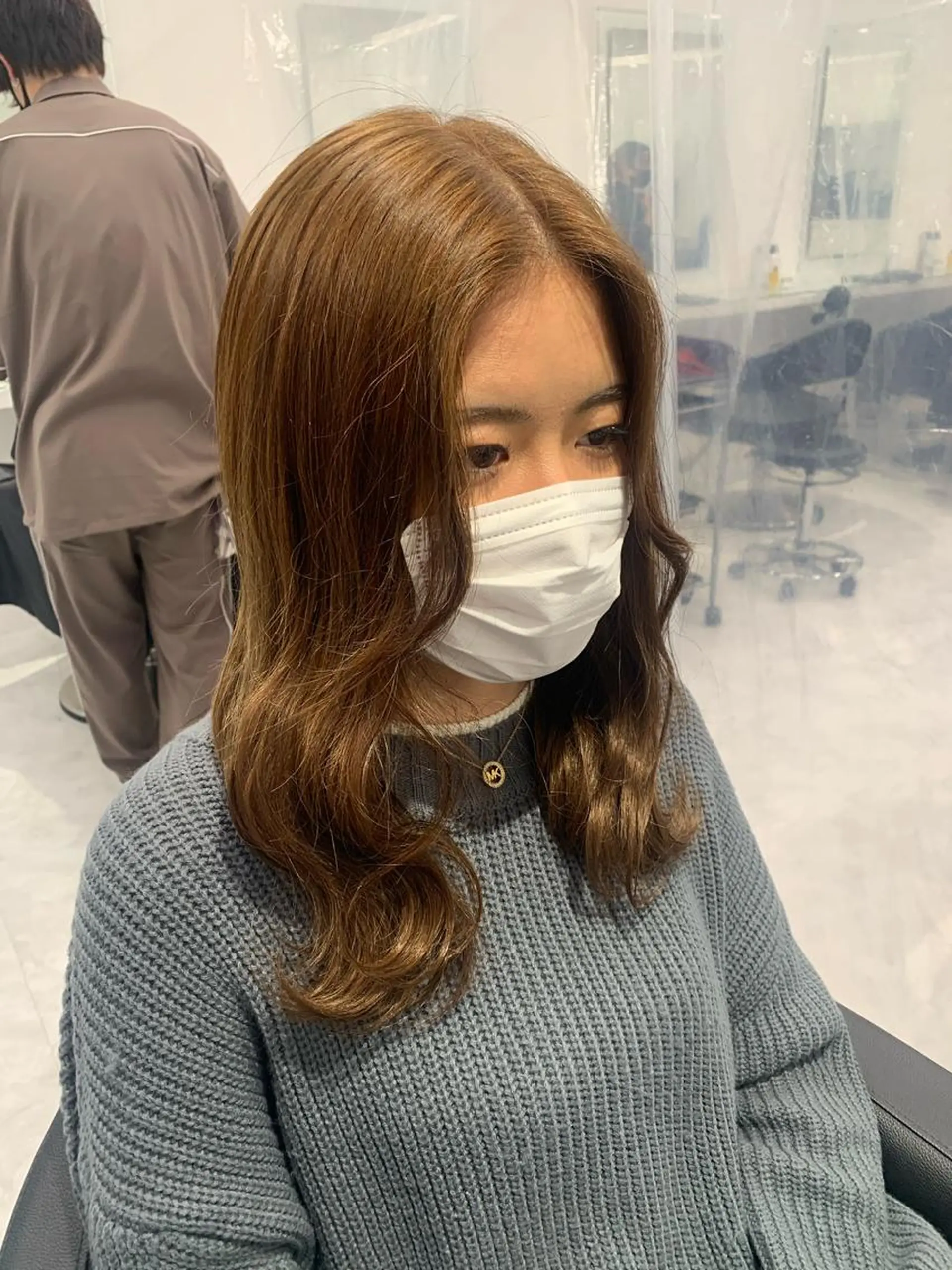 セミロング カラー ヘアアレンジ ナチュラル艶髪 なおき｜池袋美容師のヘアスタイル