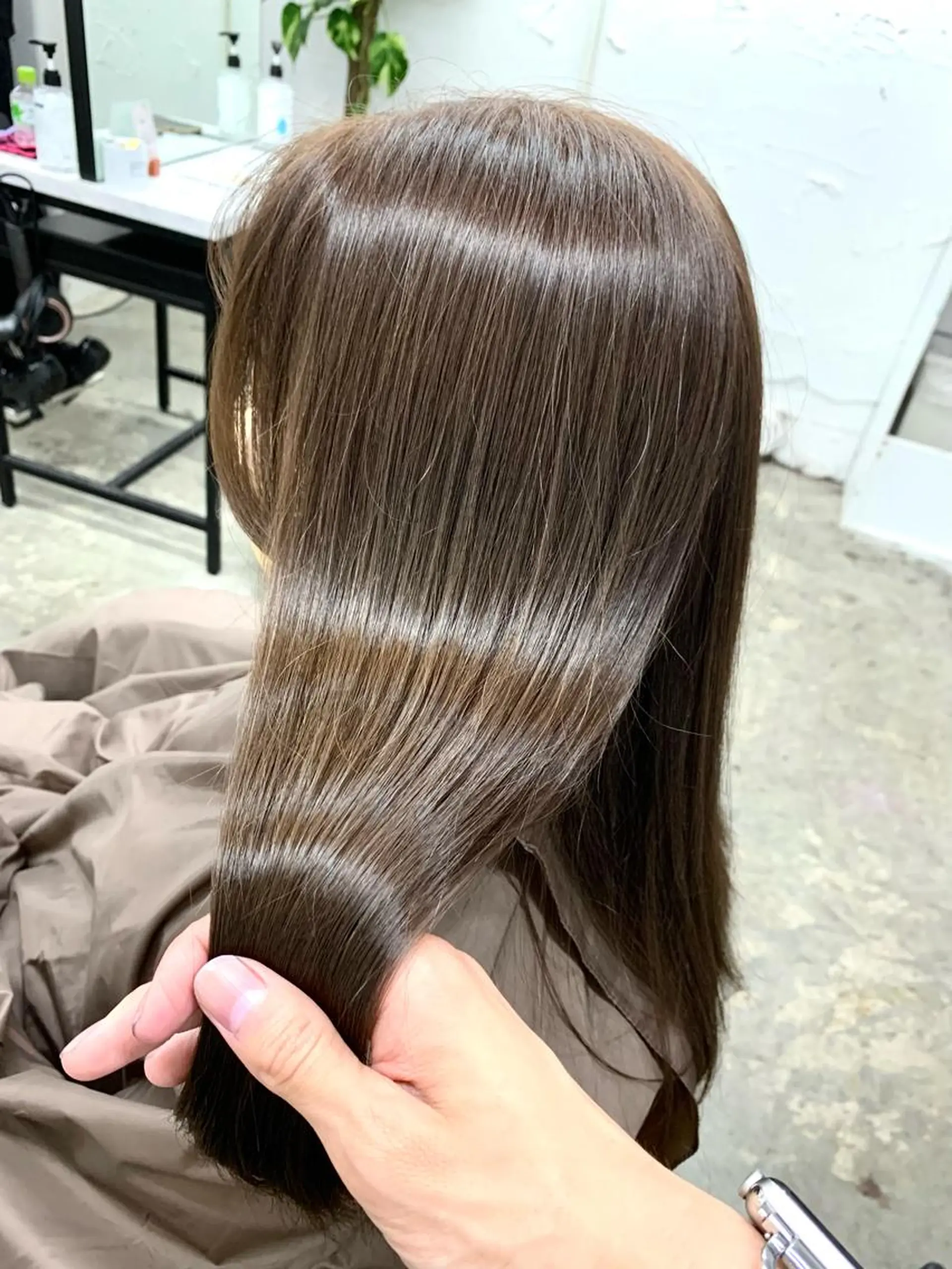 セミロング カラー トリートメント 映える顔周りカット ♥️韓国ヘア"ちぇるのヘアスタイル