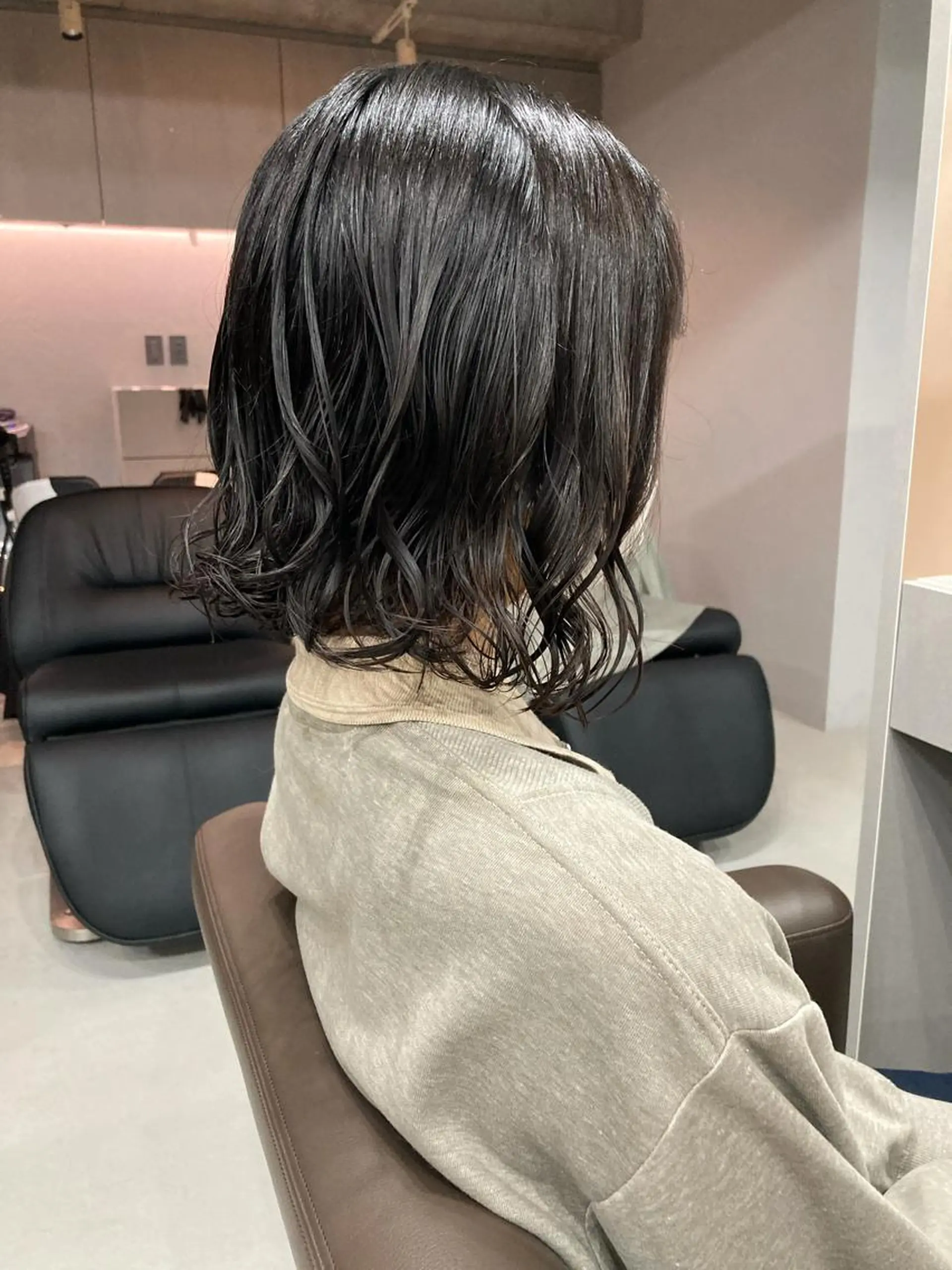 ミディアム カラー パーマ ミディアムパーマ デジタルパーマ 吉田一輝 外国人パーマのヘアスタイル
