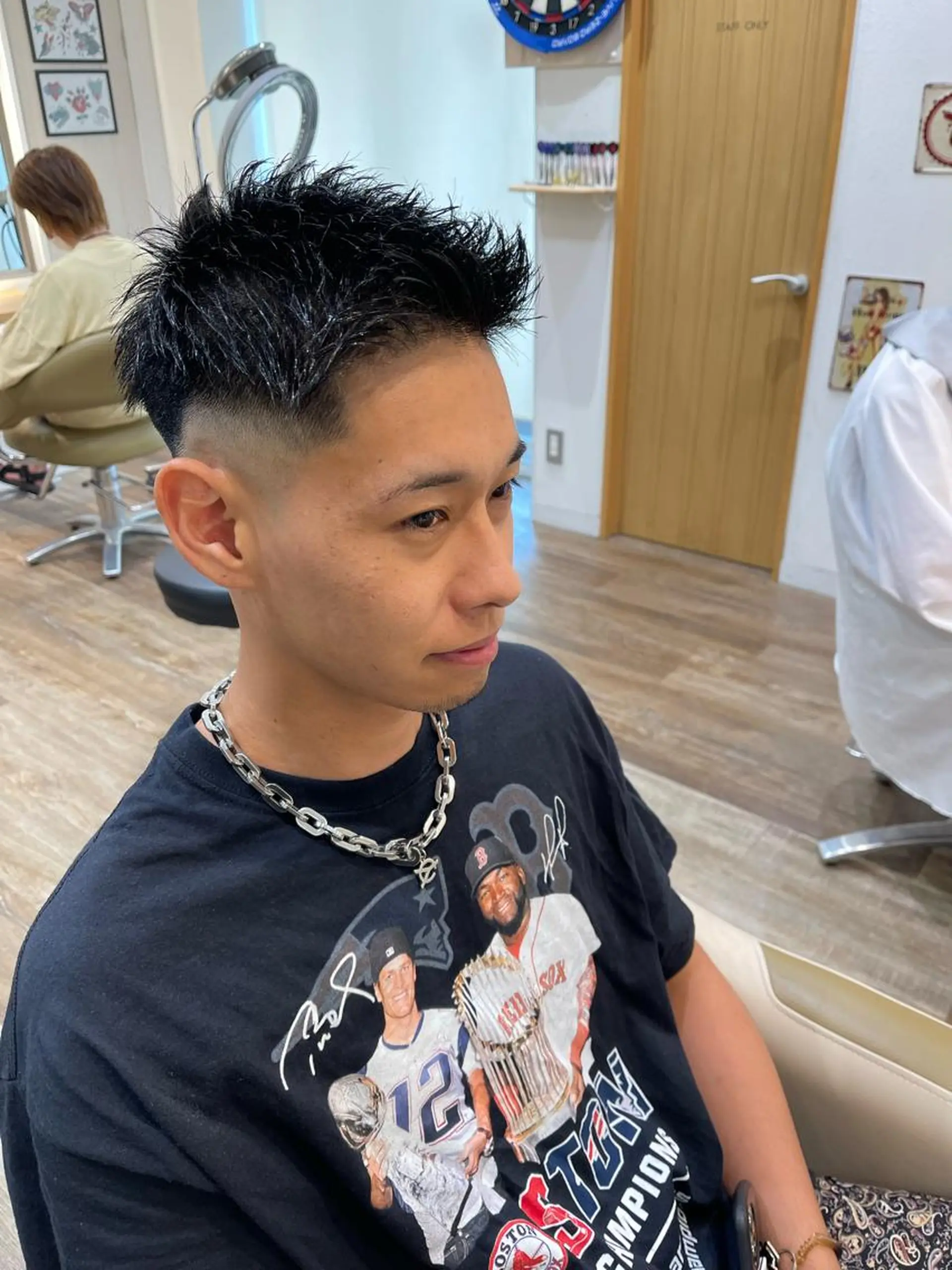ショート メンズ メンズパーマフェード シモジタカヒロのヘアスタイル