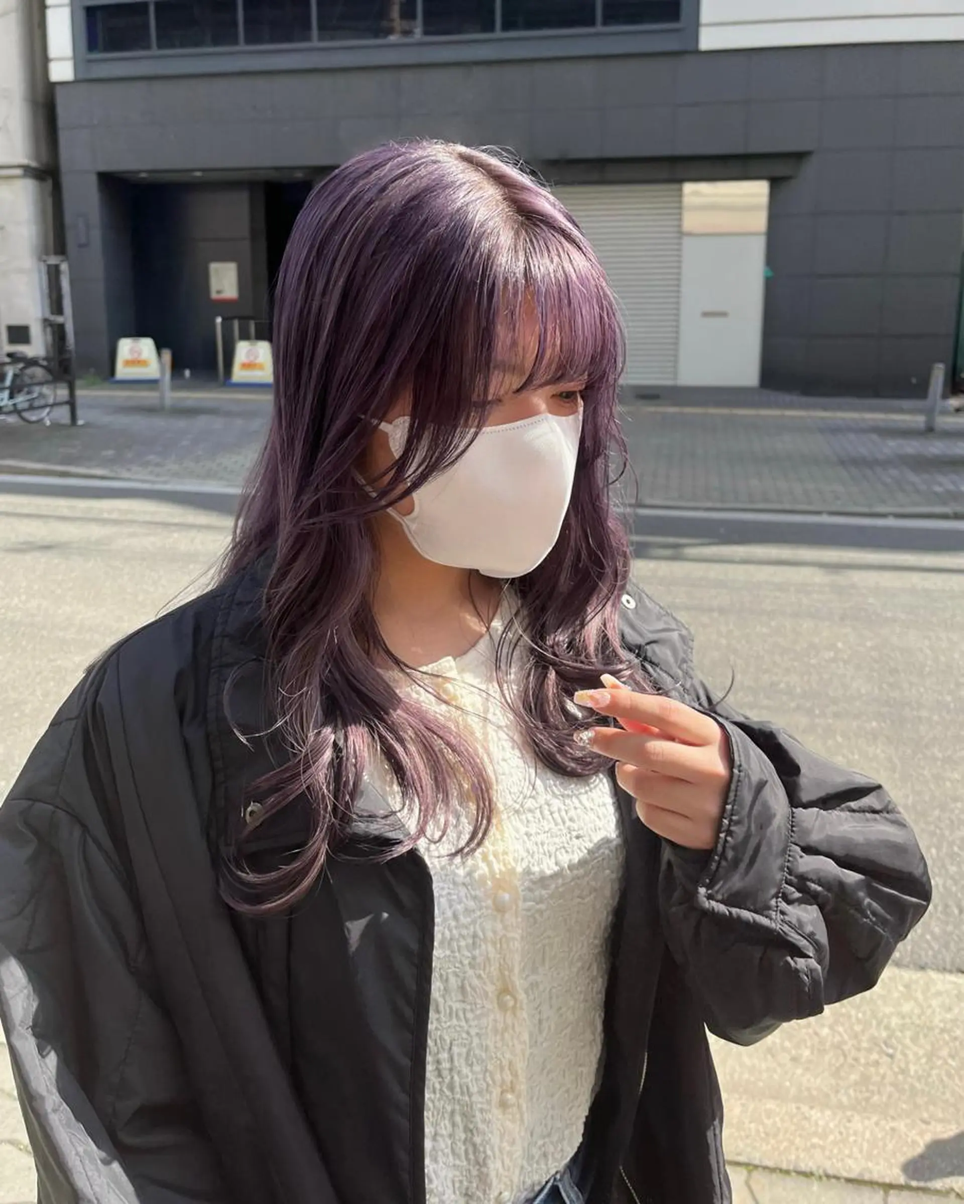 セミロング カラー yohaku misakiのヘアスタイル